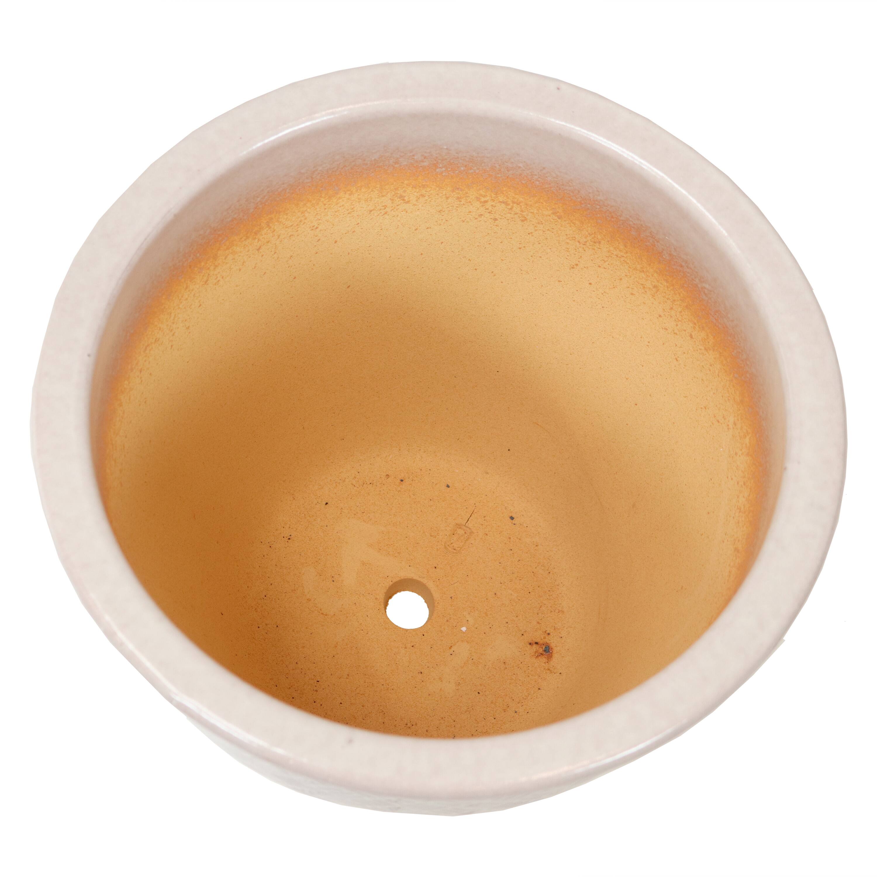 Alt View 7. Sunnydaze - 15 in Ocean Villa High-Fired Glazed Ceramic Planter - Set of 2 - Pearl.