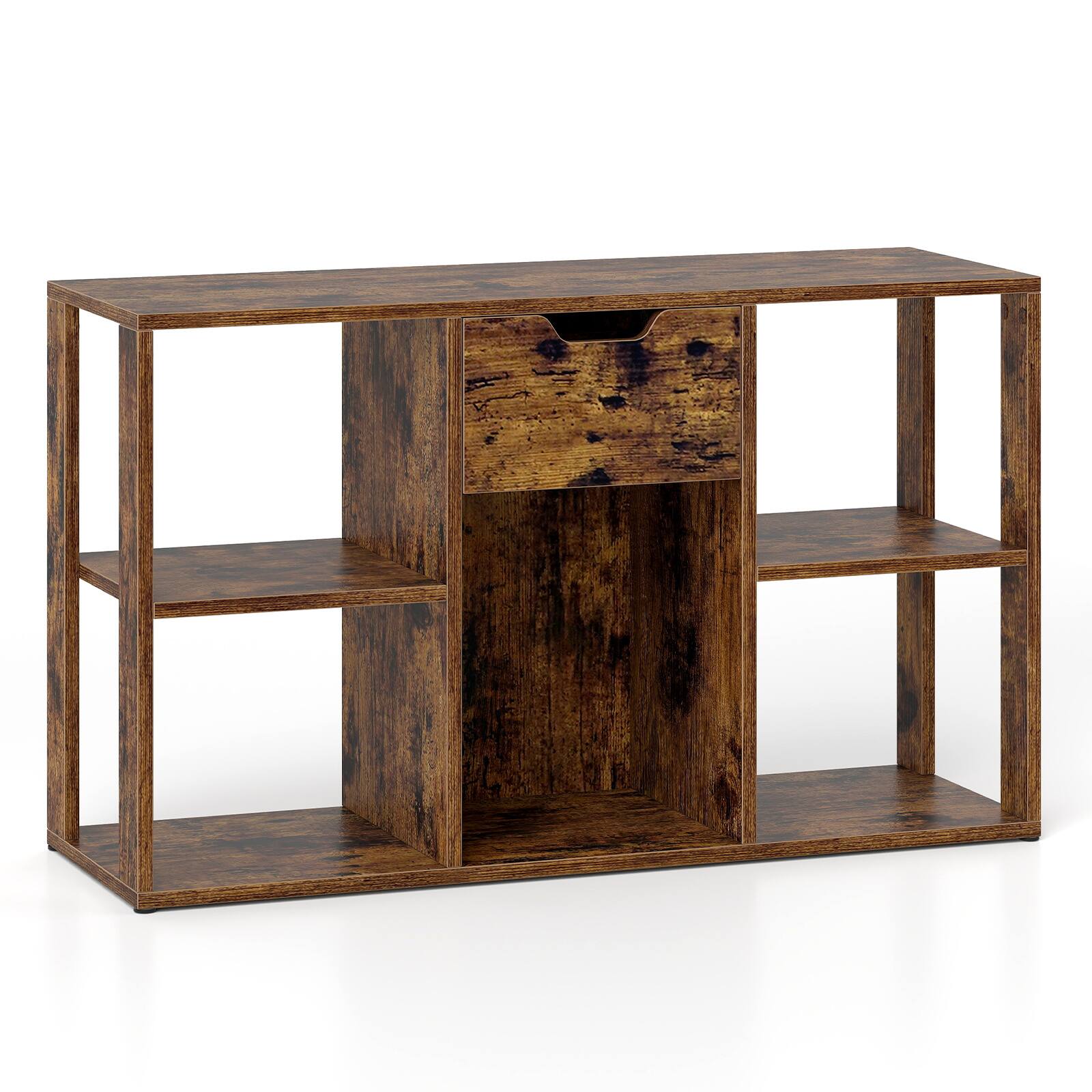 Alt View 9. Costway - Costway 5-Cube Bookcase Freestanding Bookshelf Modern Display Rack with 2 Anti-tipping Kits - Rustic Brown.
