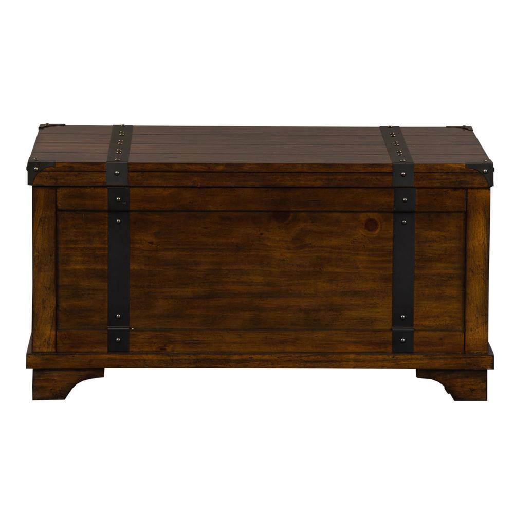 Alt View 1. Liberty Furniture Industries - Aspen Skies Storage Trunk in Russet Brown - Brown.