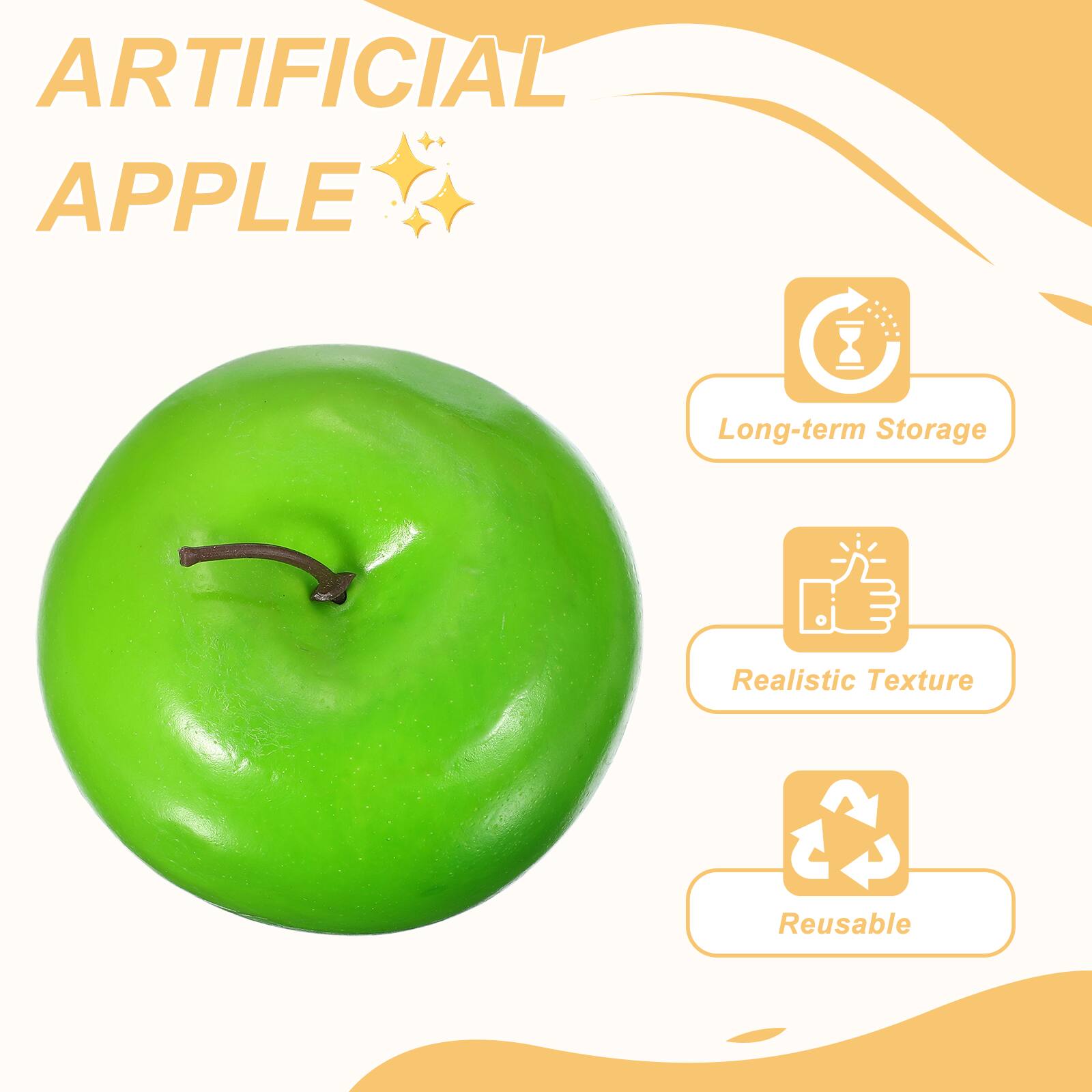 ARTIFICIAL APPLE

- Long-term Storage
- Realistic Texture
- Reusable