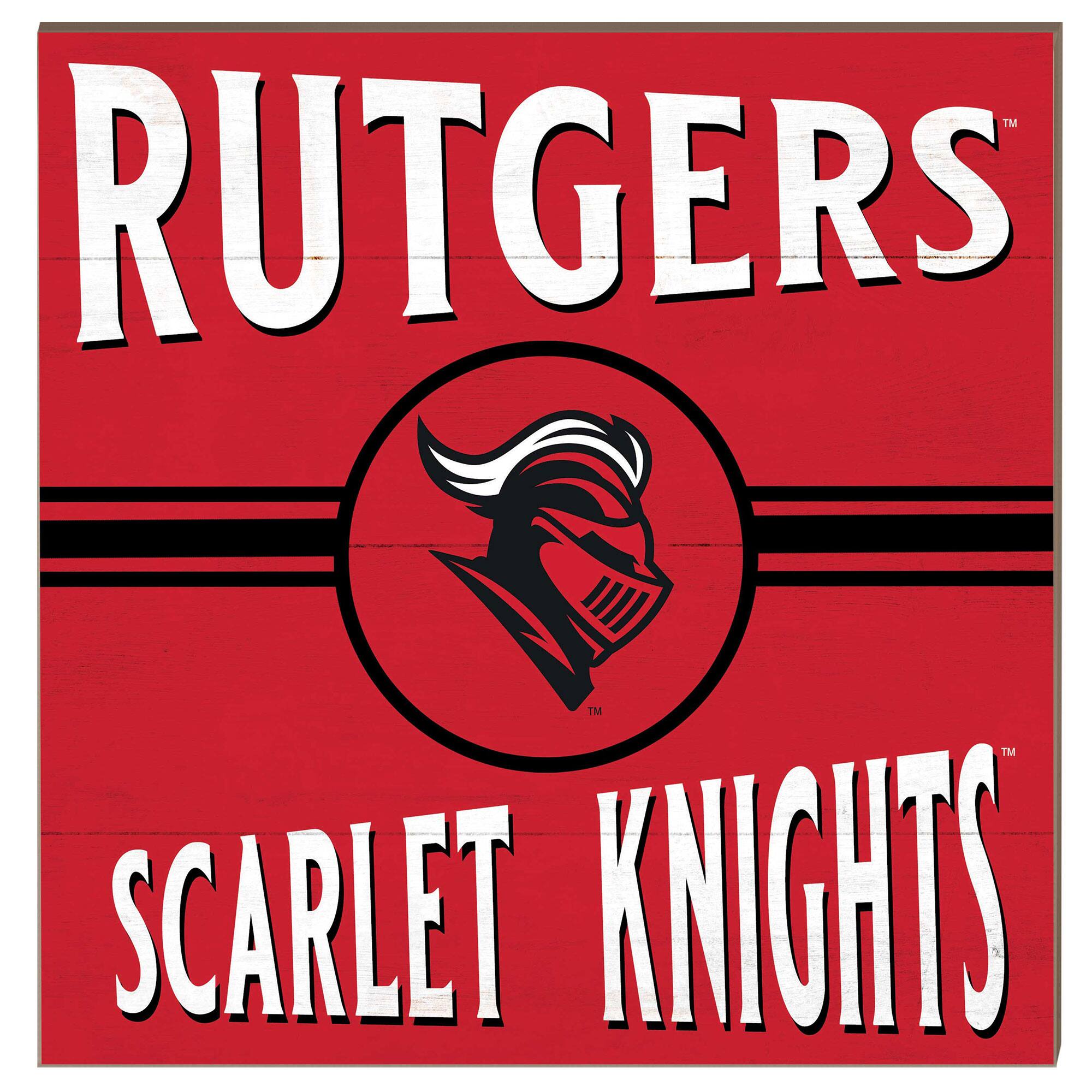 Rutgers Scarlet Knights 10'' x 10'' Retro Team Sign