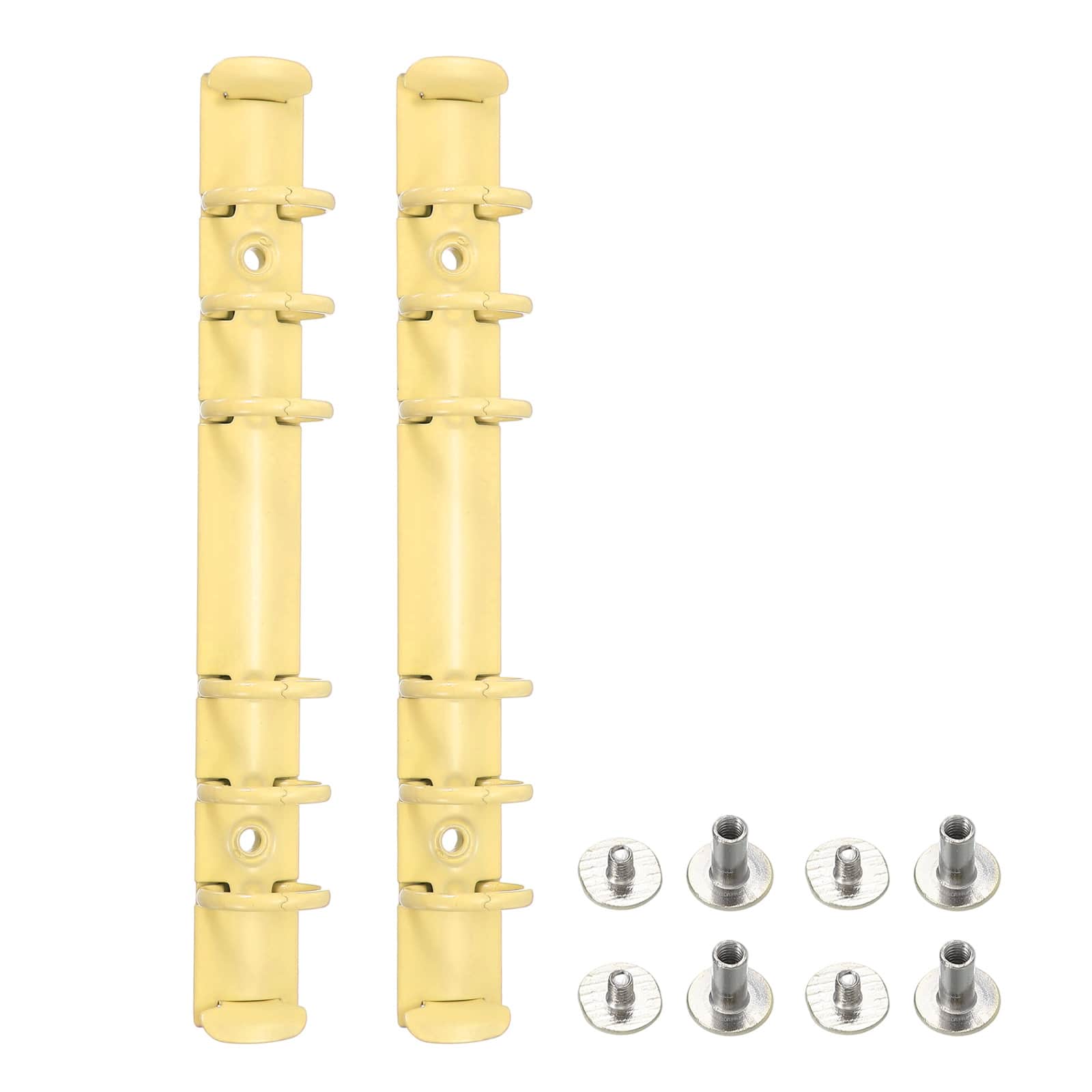 Unique Bargains - A6 6-Hole Ring Binder Mechanisms, 2 Sets Binder Spines Replacement for Office Planners Documents Organization - Yellow