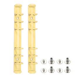Unique Bargains - A6 6-Hole Ring Binder Mechanisms, 2 Sets Binder Spines Replacement for Office Planners Documents Organization - Yellow