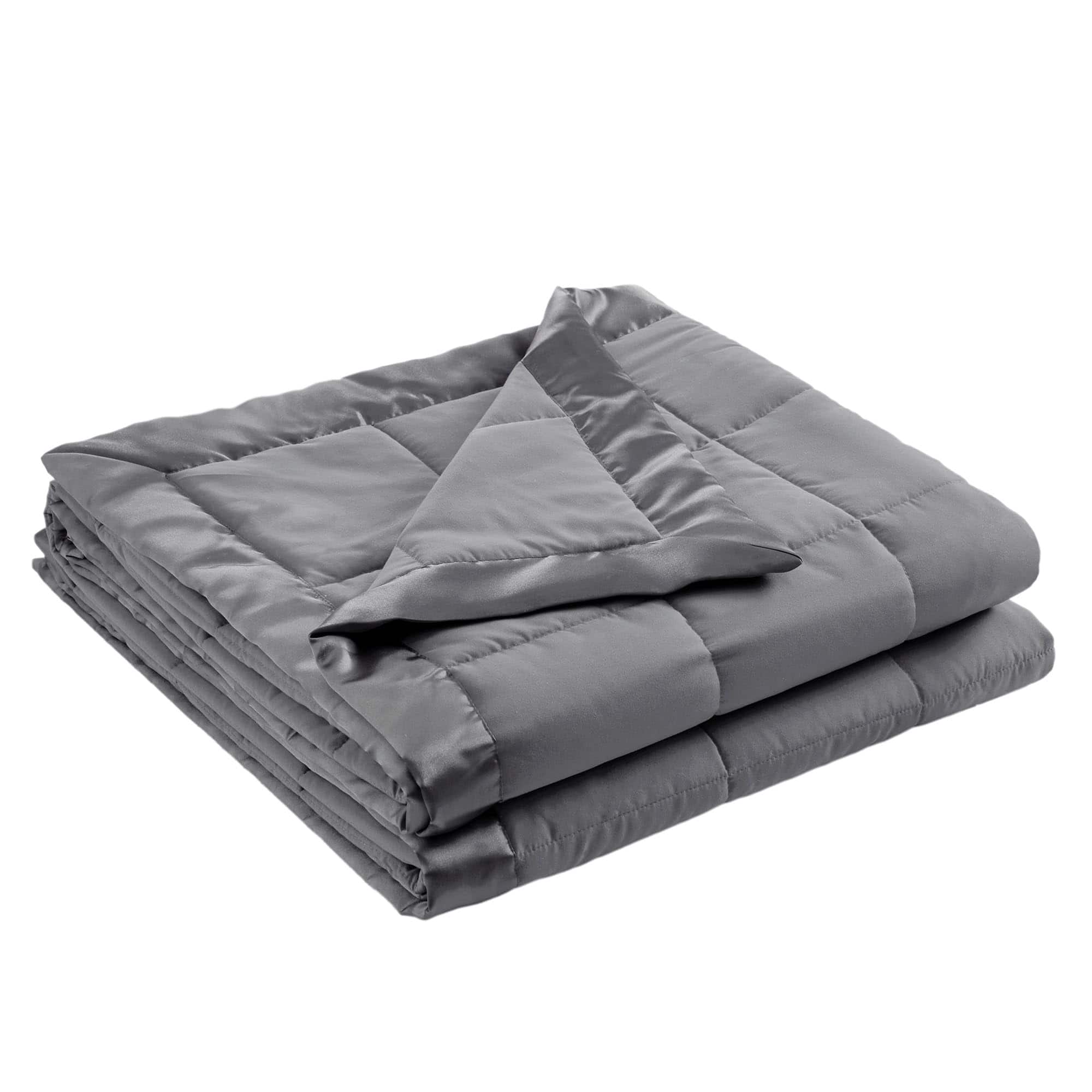 Dapper Styles - Windom Down Alternative Blanket 3m Scotchgard Wicking Lightweight And Soft Bed Cover For All Season Satin - Satin Trim, Charcoal-King