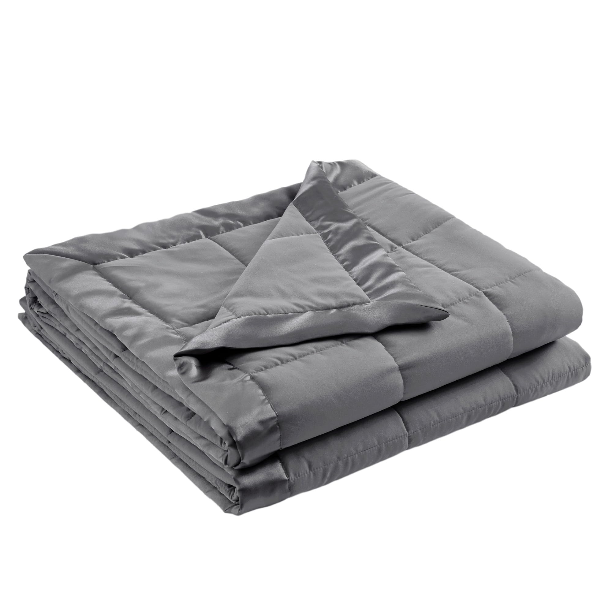 Dapper Styles - Windom Down Alternative Blanket 3m Scotchgard Wicking Lightweight And Soft Bed Cover For All Season Satin - Satin Trim, Charcoal-King