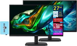 Acer - EK271 EBI 27" FHD IPS Monitor, Anti Glare, AMD FreeSync, Flicker Free, VGA, HDMI & DKZ, (UM.HE1AA.E01) 2 Pack - Black