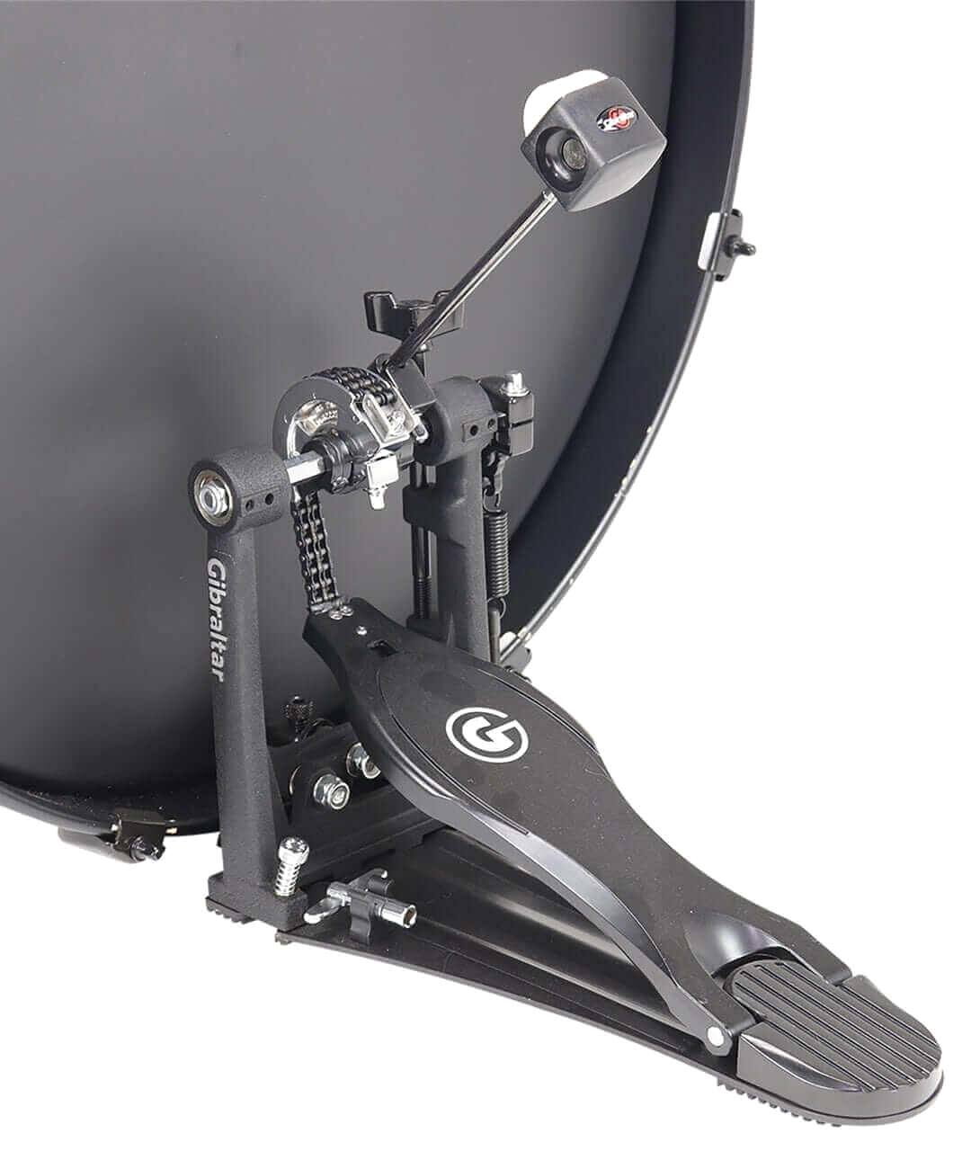 Left. Gibraltar Hardware - 6.25" Self-Aligning Bass Drum Beater, Dual Surface Felt and Rubber Head, Fits Most Pedals.