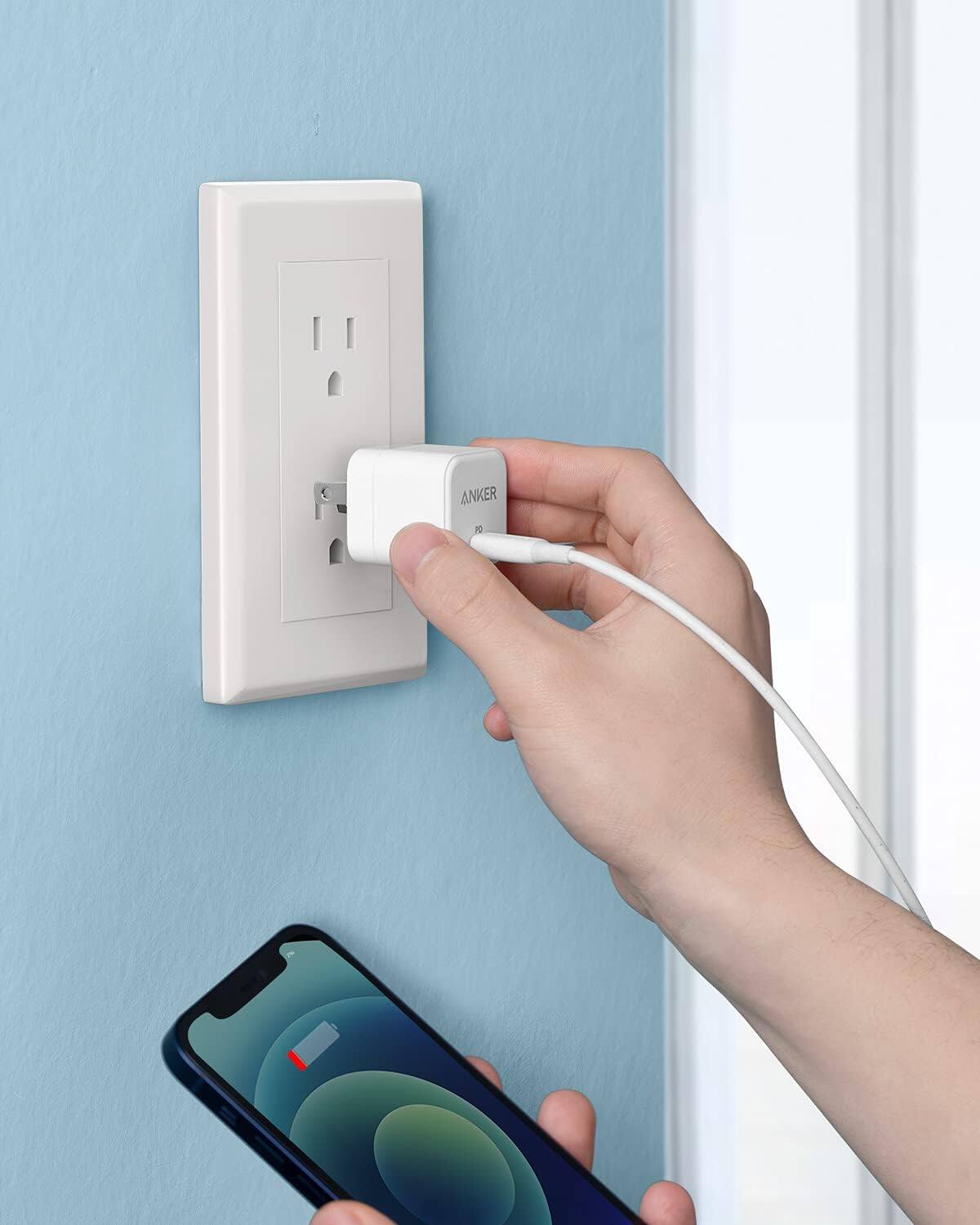 Alt View 5. Anker - Anker USB C Charger with Foldable Plug, 20W USB C Charger - White.