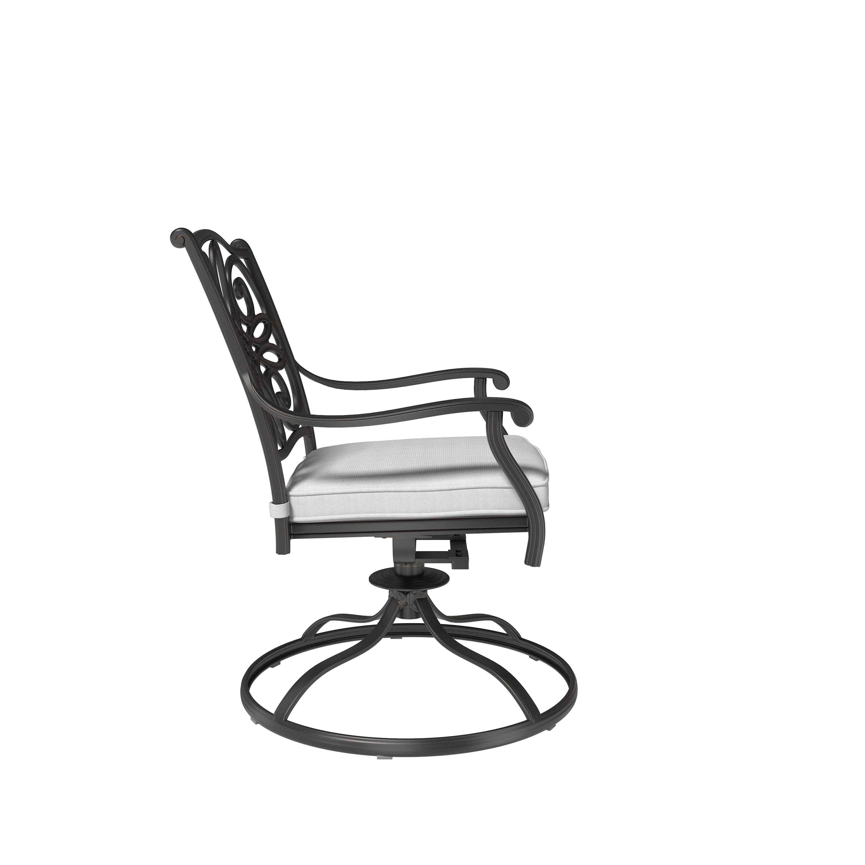 Alt View 4. Mondawe - 2 Pieces Cast Aluminum Swivel Chairs with cushion - Grey.