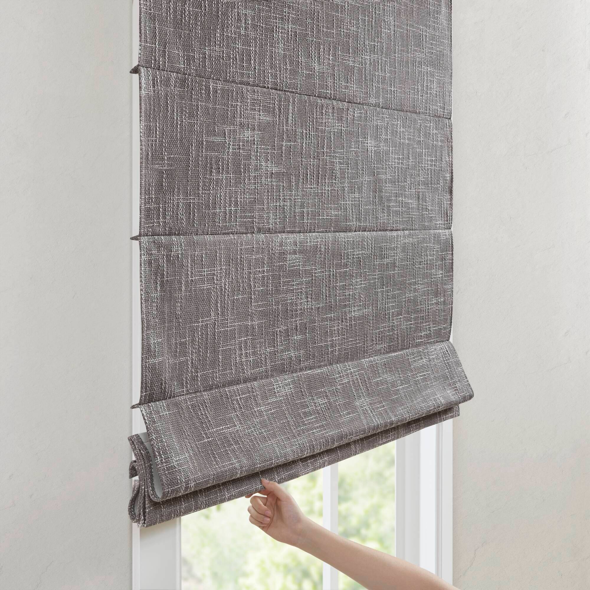 Alt View 5. BreeBe - 1 PCS 31x64' Total Blackout Cordless Roman Shade Grey - Grey.