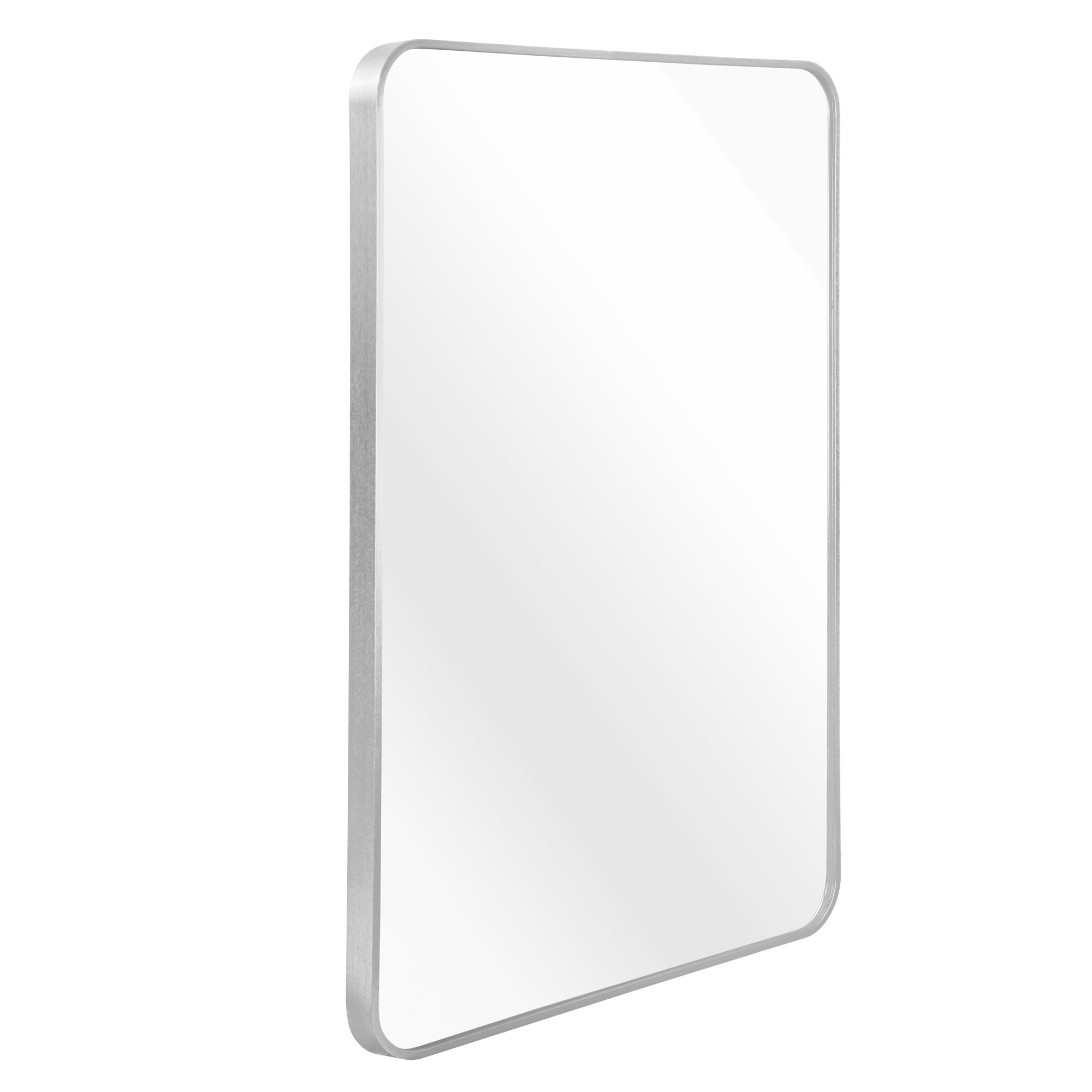 Alt View 4. BreeBe - 30x40 Inch Silver Metal Framed Rectangular Rectangular Bathrrom Mirror for Wall. - Silver.