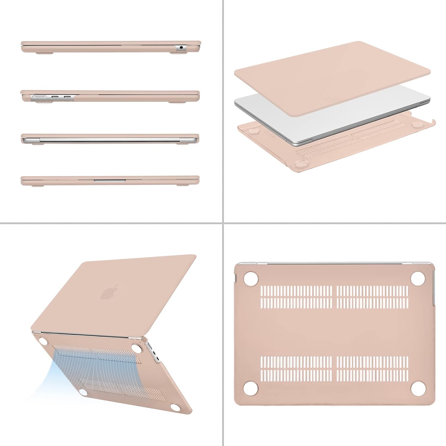 Alt View 1. mosiso - Laptop Case for MacBook Air 13 inch Case M5 A3449 M4 A3240 M3 A3113 M2 A2681 2022-2026 - Camel.