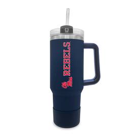 The Fanatic Group - Ole Miss Rebels 40oz. Stainless Tumbler with Handle & Removable Straw - Navy