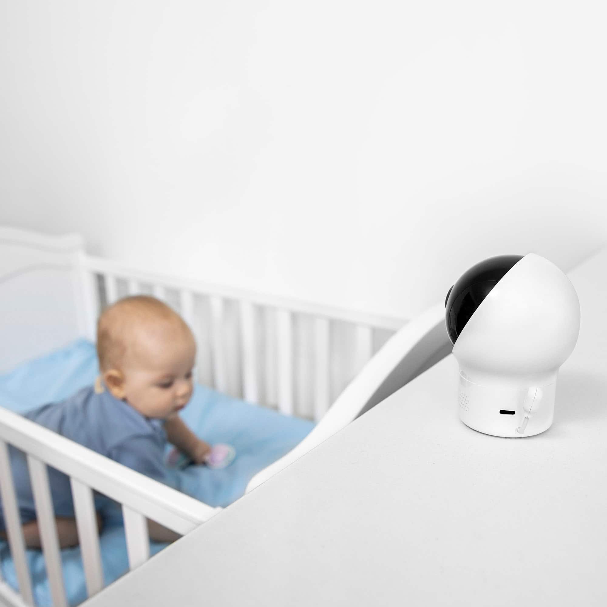 Alt View 16. eufy - S340 Smart Sock WiFi Baby Monitor with Receiver, Pan & Tilt 2K Camera, and Customizable Wellness Tracker - Blue.