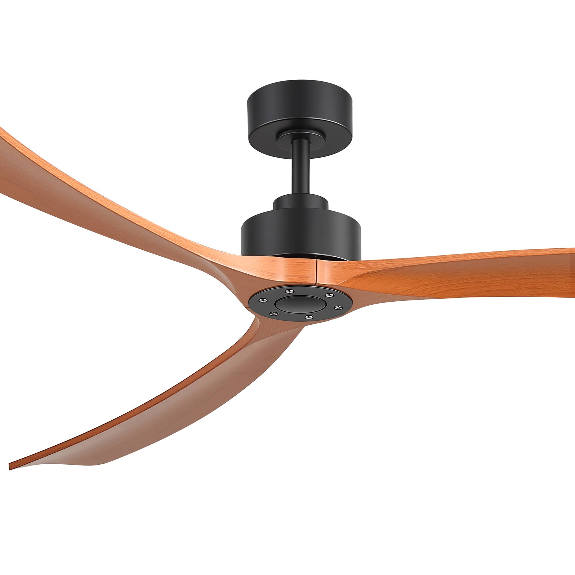 Alt View 8. Breezary - 72-Inch Quiet Ceiling Fan with 3 Blades, DC Motor, 6 Speeds, Remote Control, Downrod Mount, Timer Function - 72-Inch Black and Walnut.