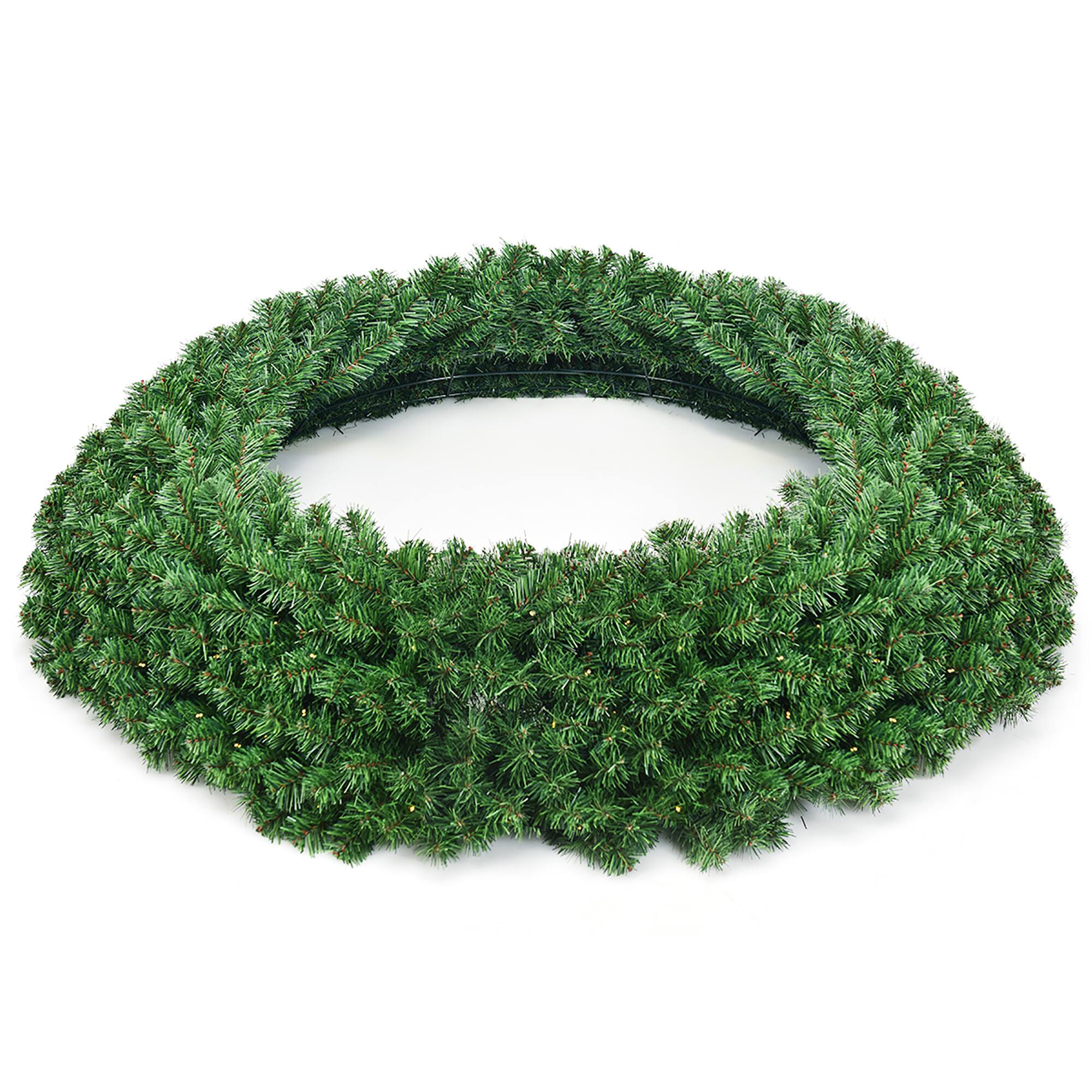 Alt View 19. Costway - 48'' Pre-lit Cordless Artificial Christmas Wreath 714 Tips w/ 200 LED Light&Timer - Green.