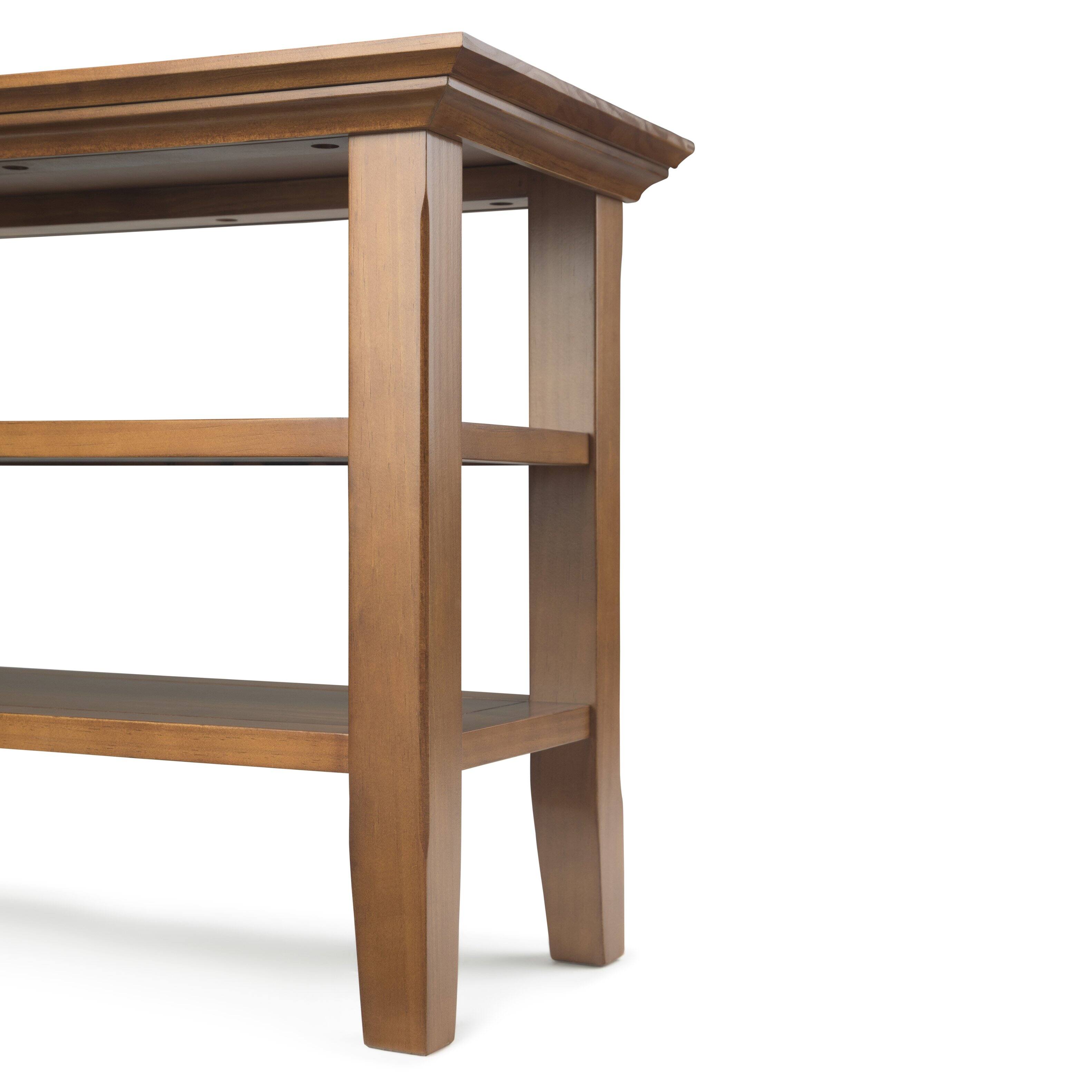 Alt View 4. Simpli Home - Acadian 14 inch Solid Wood Transitional Narrow Side Table in Light Golden Brown (Set of 2) - Light Golden Brown.