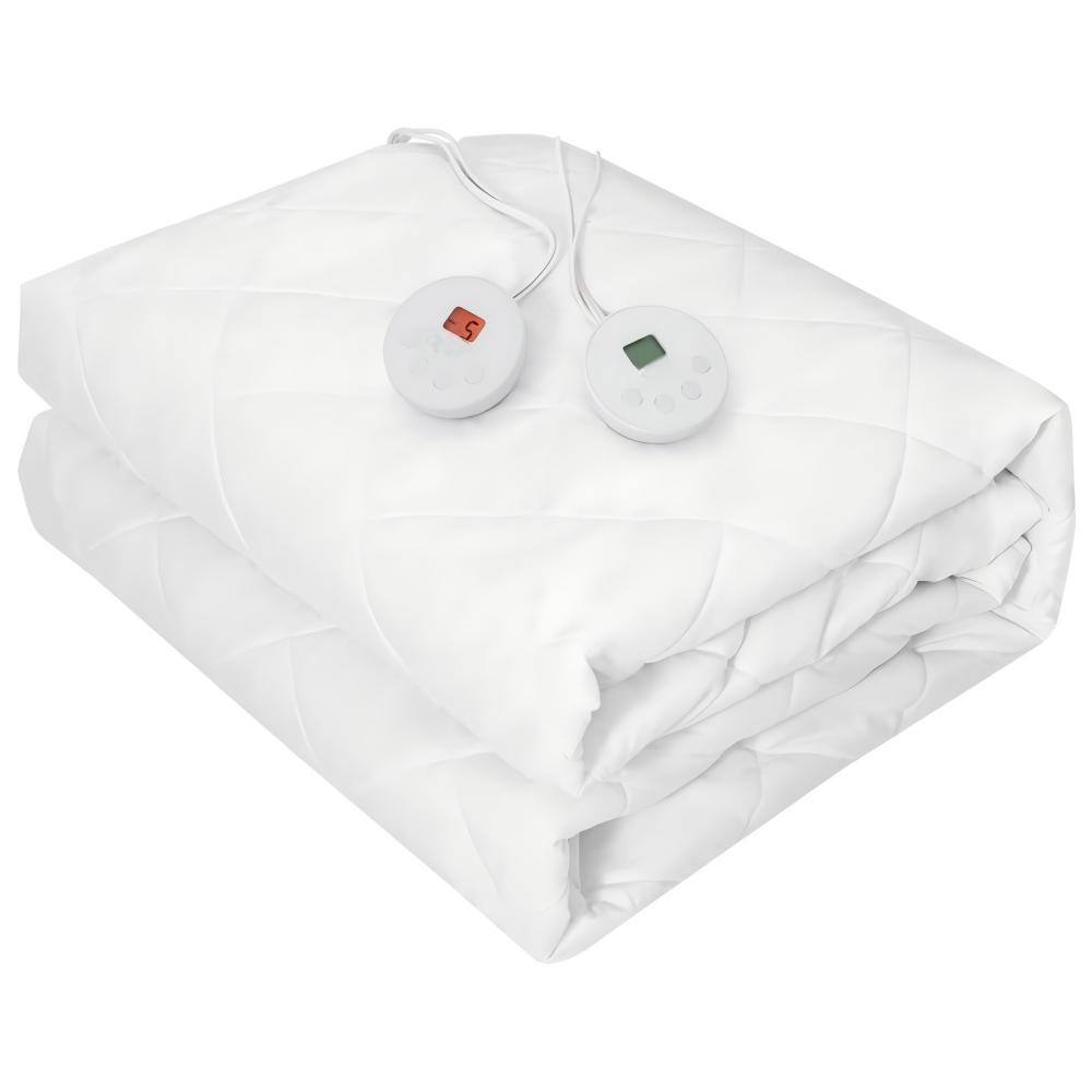 Front. Sugift - Queen Auto Shut Off Heated Electric Mattress Pad with Dual Controller - White.