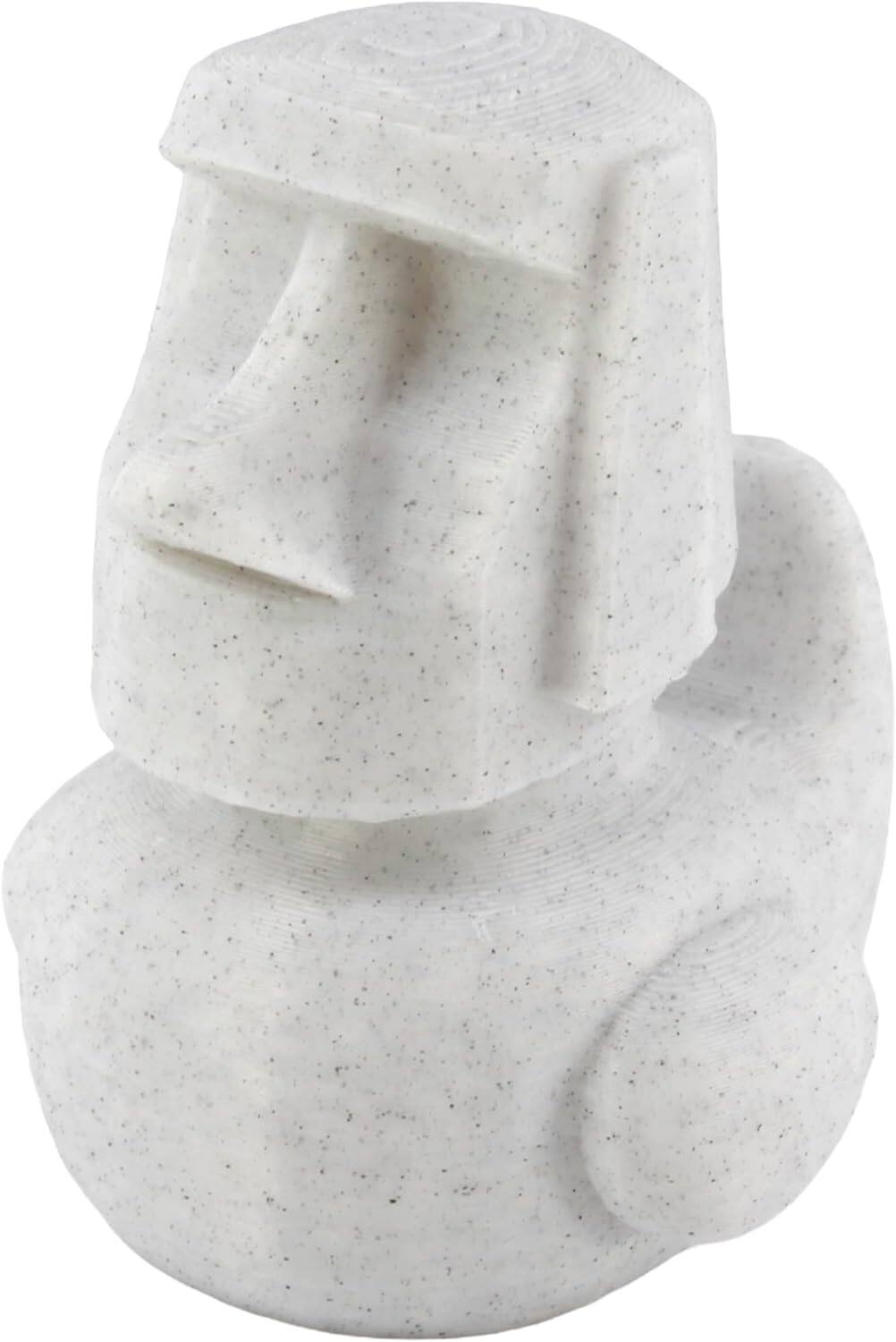 Front. JuzToys - Moai Duck Figurine, 4x4 Ducking, Fun Car Dashboard Accessory, Easter Island Stone Head Duck, Ducks for Cars by PowerTRC - White.