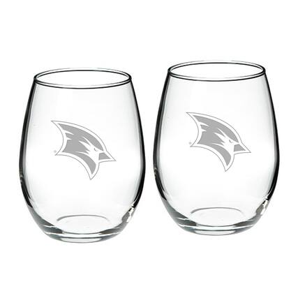 Front. Jardine - Saginaw Valley State Cardinals 21oz. Two-Piece Stemless Wine Glass Set - Multicolor.