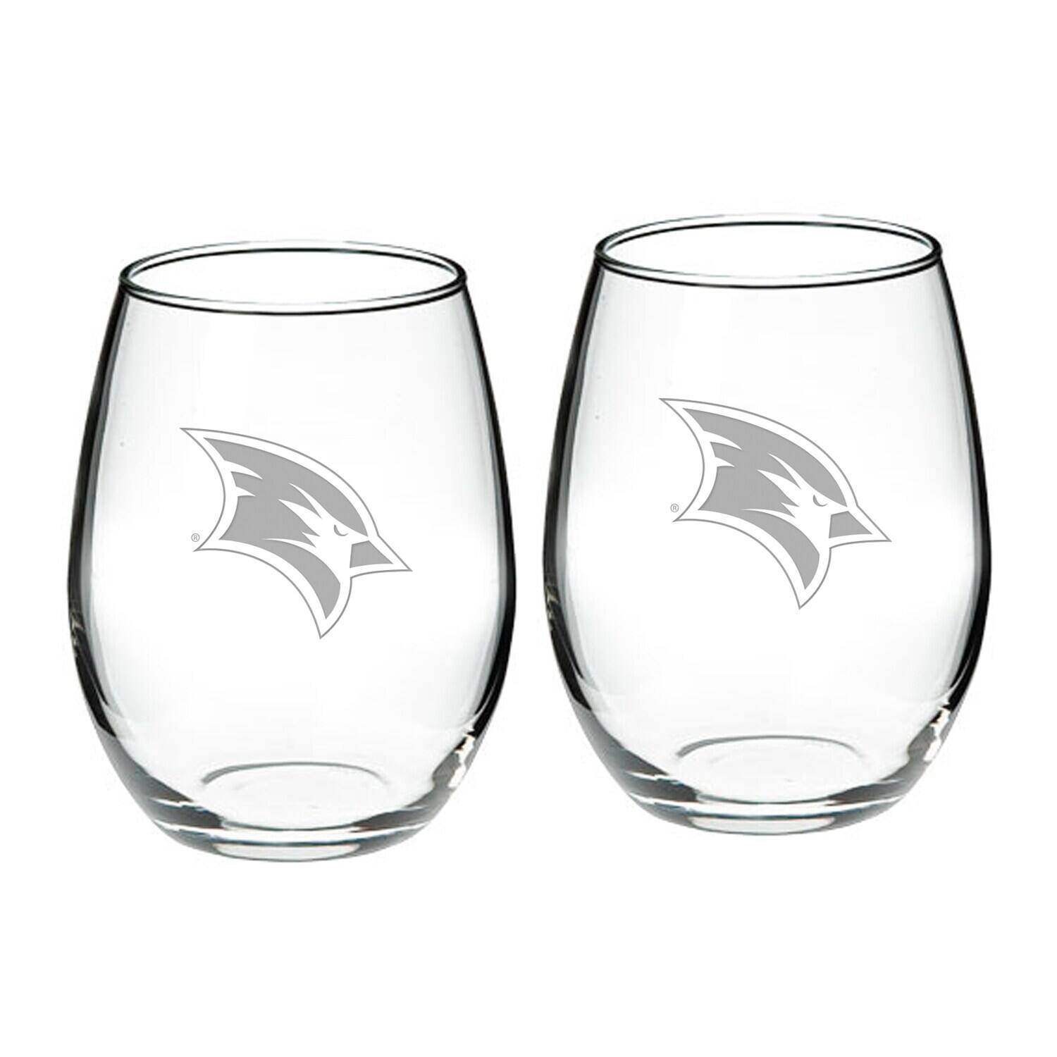 Front. Jardine - Saginaw Valley State Cardinals 21oz. Two-Piece Stemless Wine Glass Set - Multicolor.