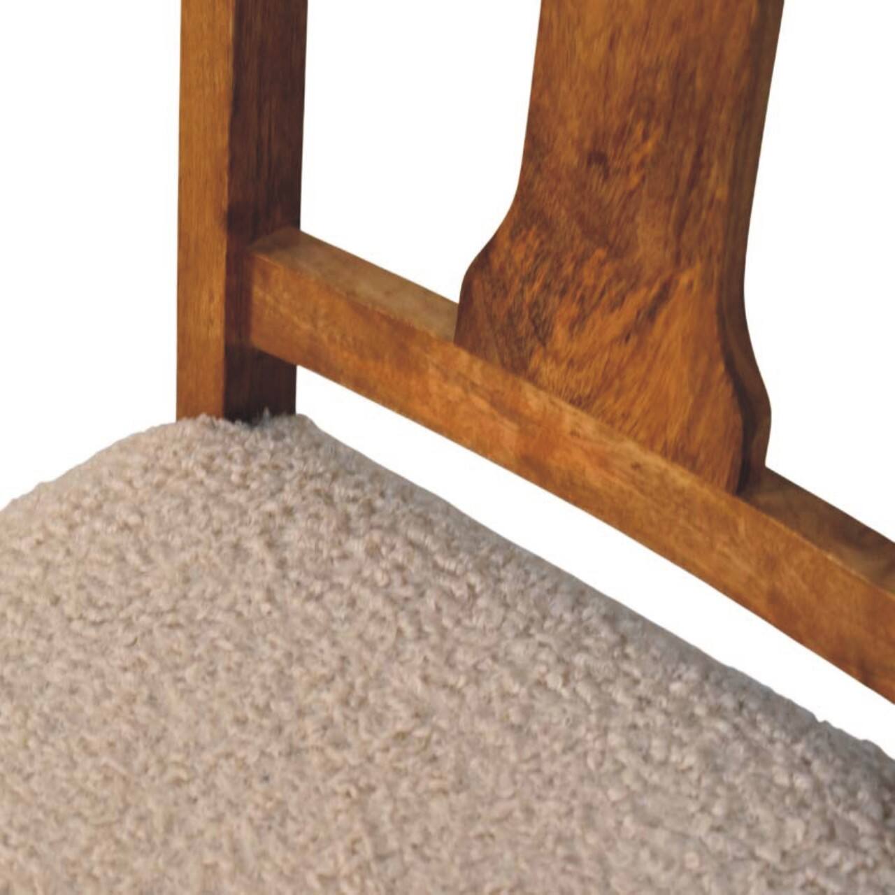 Alt View 1. Artisan Furniture - Writing Chair with Turned Legs, Upholstered, Brown - Brown and White.