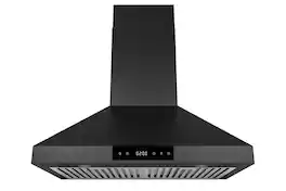 Hauslane - 30 inches - Convertible - Wall Range Hood - Matte Black