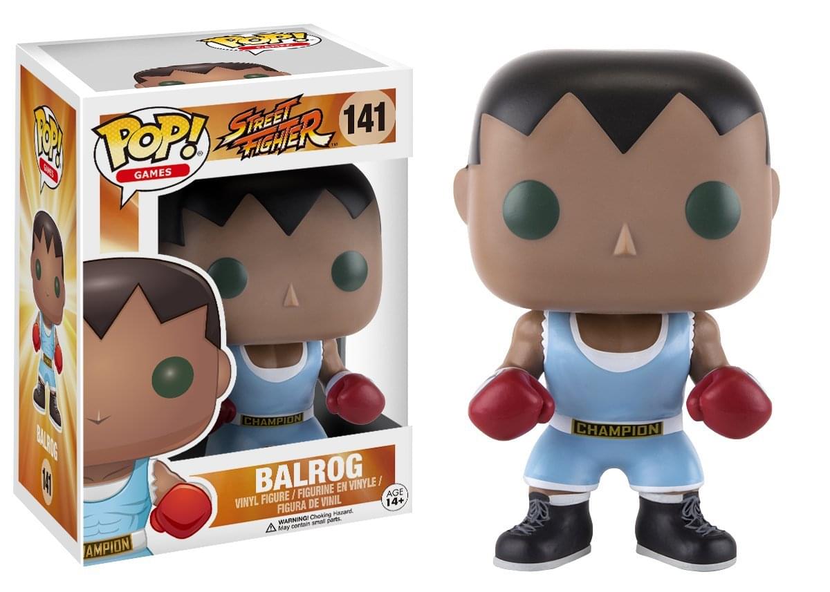 POP! GAMES  
STREET FIGHTER  
141  

BALROG  
VINYL FIGURE / FIGURINE EN VINYLE / FIGURA DE VINIL  
AGE 14+  

WARNING! Choking Hazard. Small parts. Not for children under 3 years.  
May contain small parts.