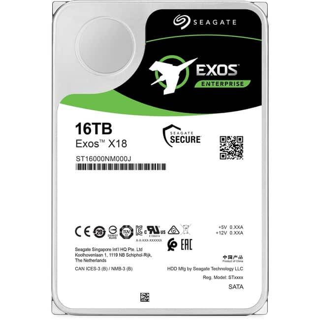 【HDD】Seagate Exos X18 16TB Seagate Exos 16TB Enterprise HDD X18 SATA 6Gb/s 512e/4Kn