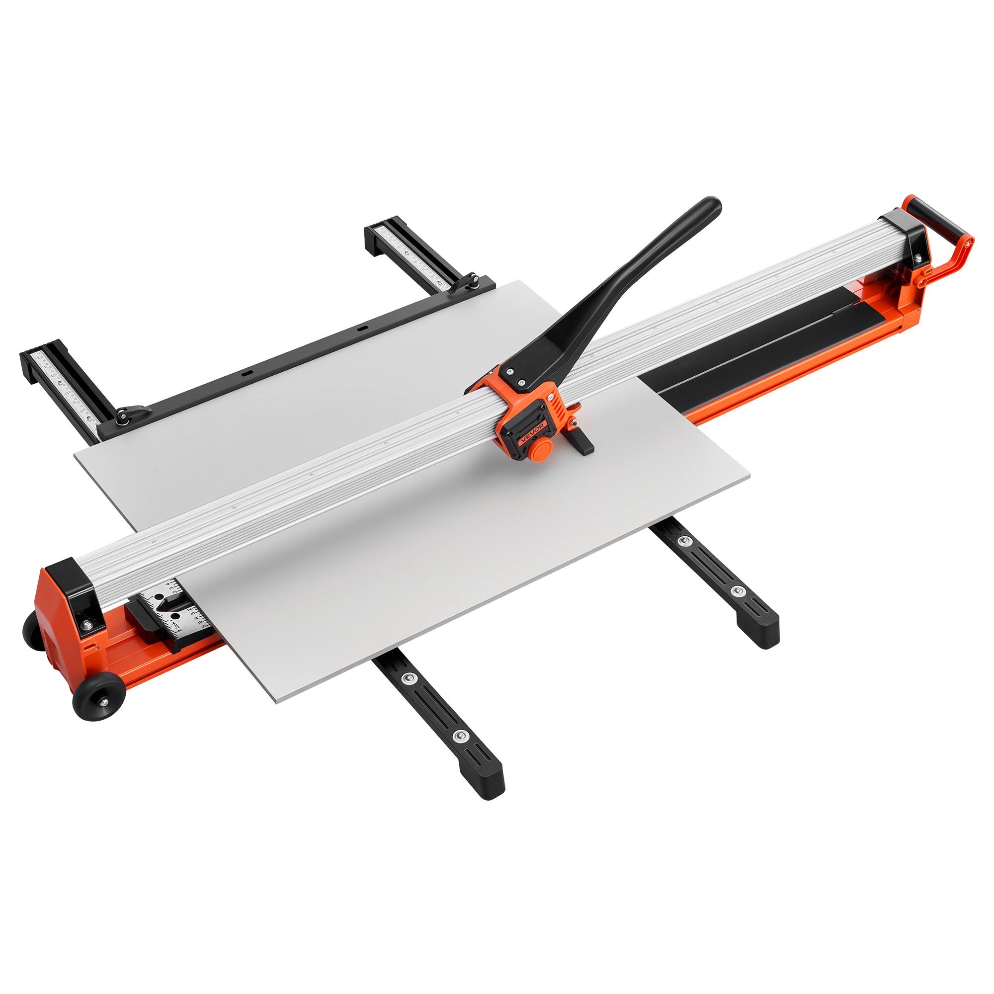 Alt View 5. VEVOR - 63-Inch Manual Tile Cutter, Upgraded Rail and Sliding Head, Precision Alignment Guide, Tungsten Carbide Cutting Wheel - Silver;Black;Orange.
