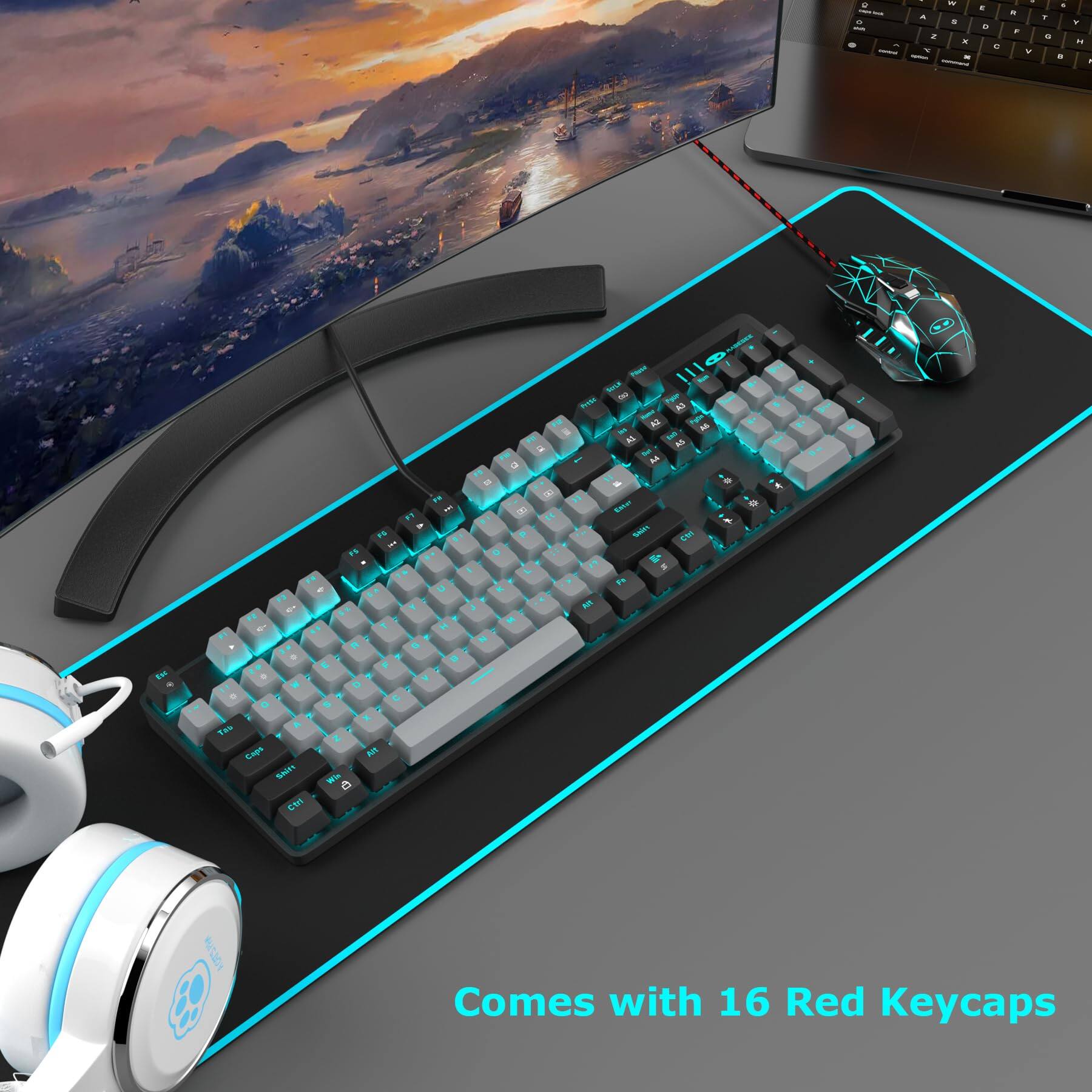 Comes with 16 Red Keycaps