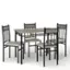 Angle. Costway - Costway 5 Piece Faux Marble Dining Set Table and 4 Chairs Kitchen Breakfast Furniture Grey - Gray.