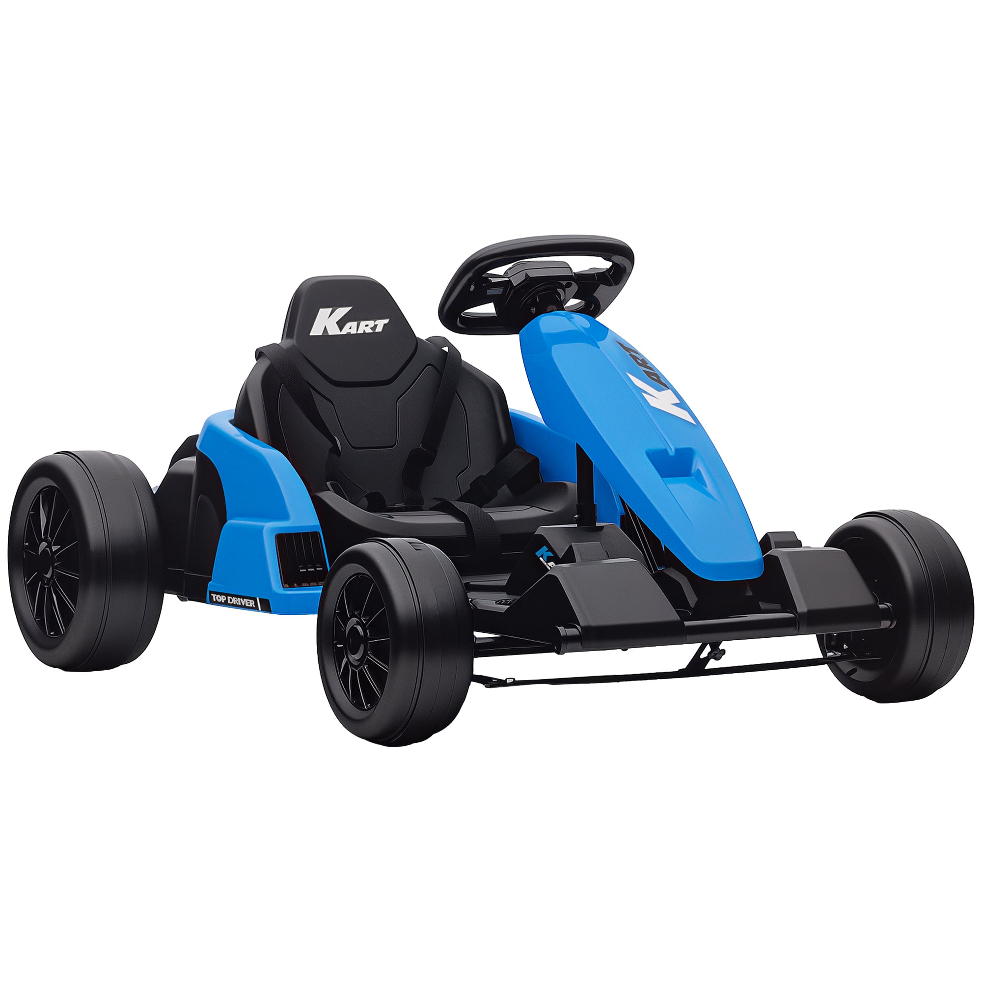 Qaba - Electric Go Kart with Dual 150W Motors, Adjustable Seat & 11.2MPH High Speed, Slow Start - Blue