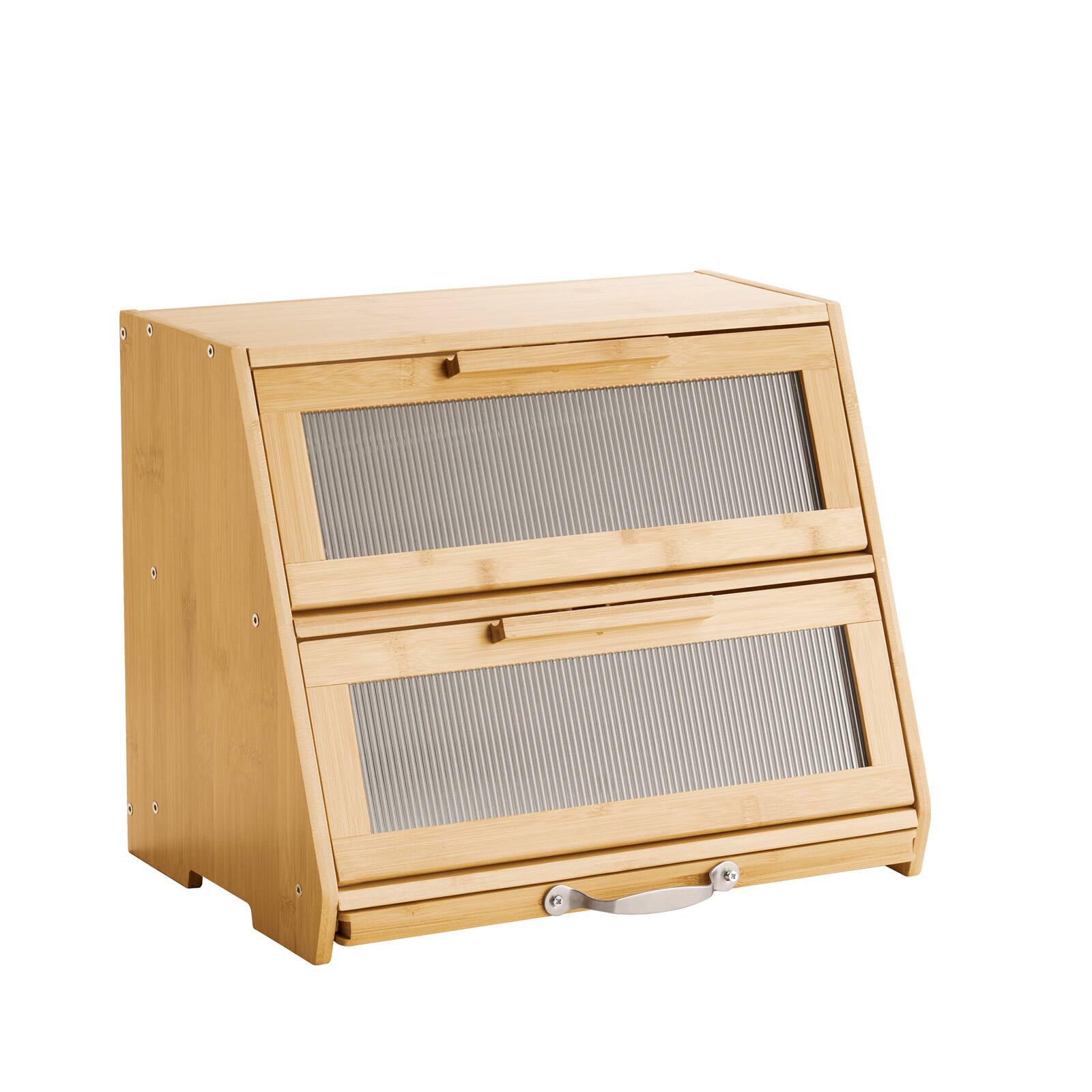 Eberhard トラベルセトロ　木製ボックス Amazon.com: Vriccc Bread Box for Kitchen Counter, Large Bamboo