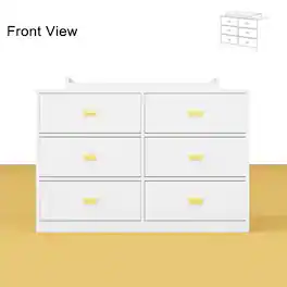 FUFU & GAGA - FUFU&GAGA Baby Changing Table Dresser: Quiet Slides & Chic Metal Handles - White