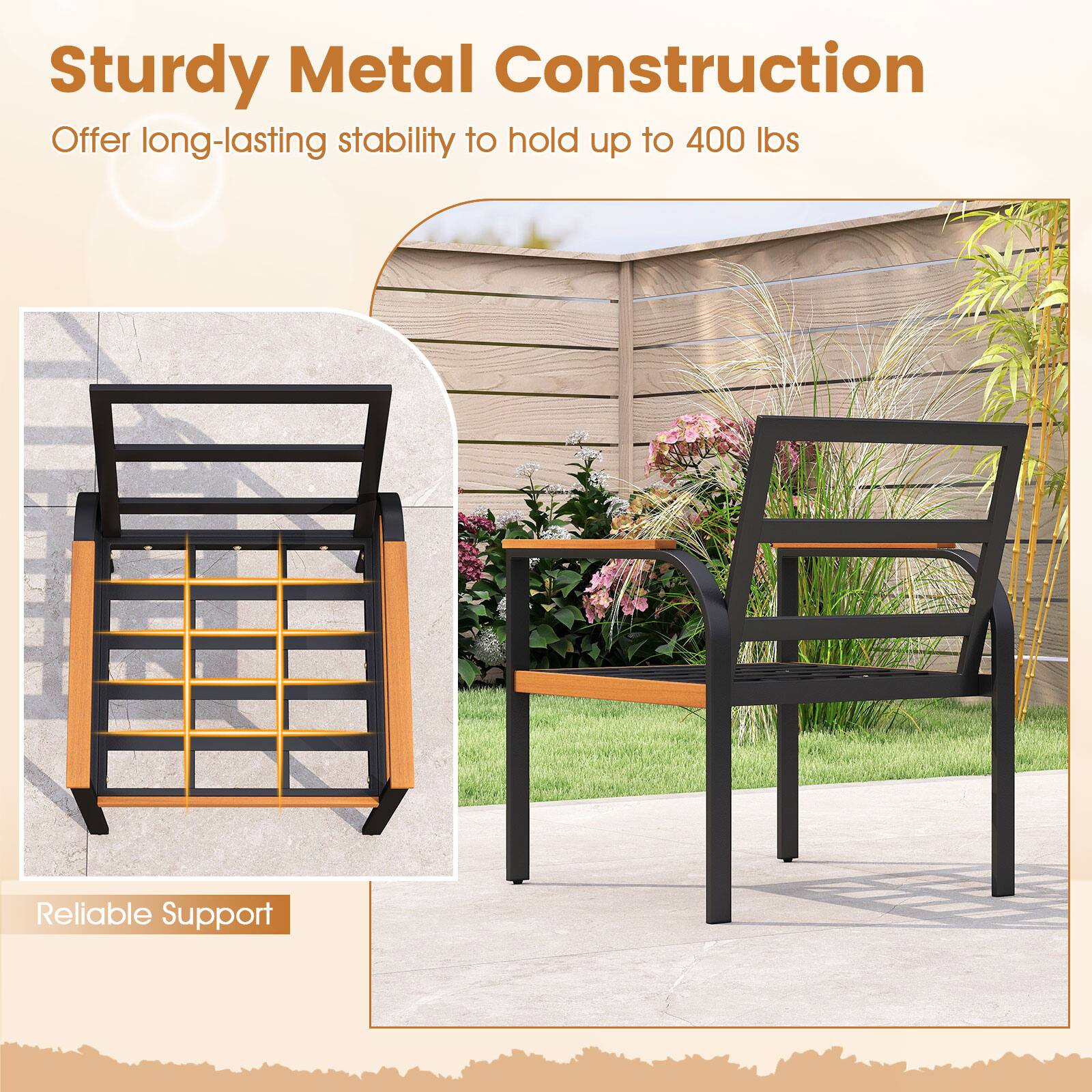 Sturdy Metal Construction  
Offer long-lasting stability to hold up to 400 lbs  

Reliable Support