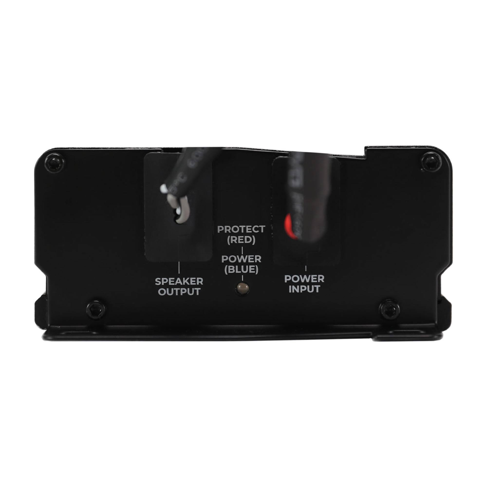 PROTECT (RED)  
POWER (BLUE)  
SPEAKER OUTPUT  
POWER INPUT