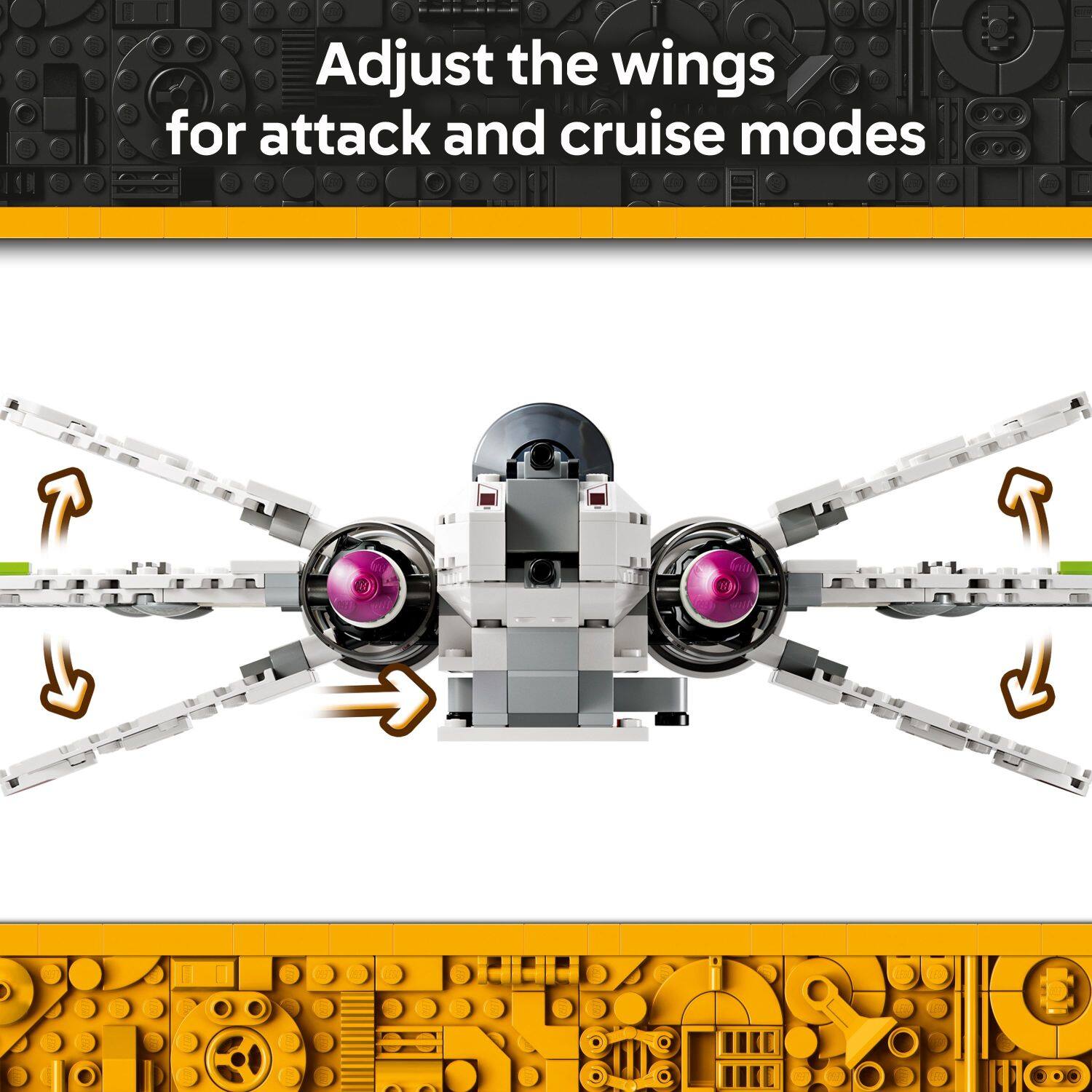 Adjust the wings for attack and cruise modes.