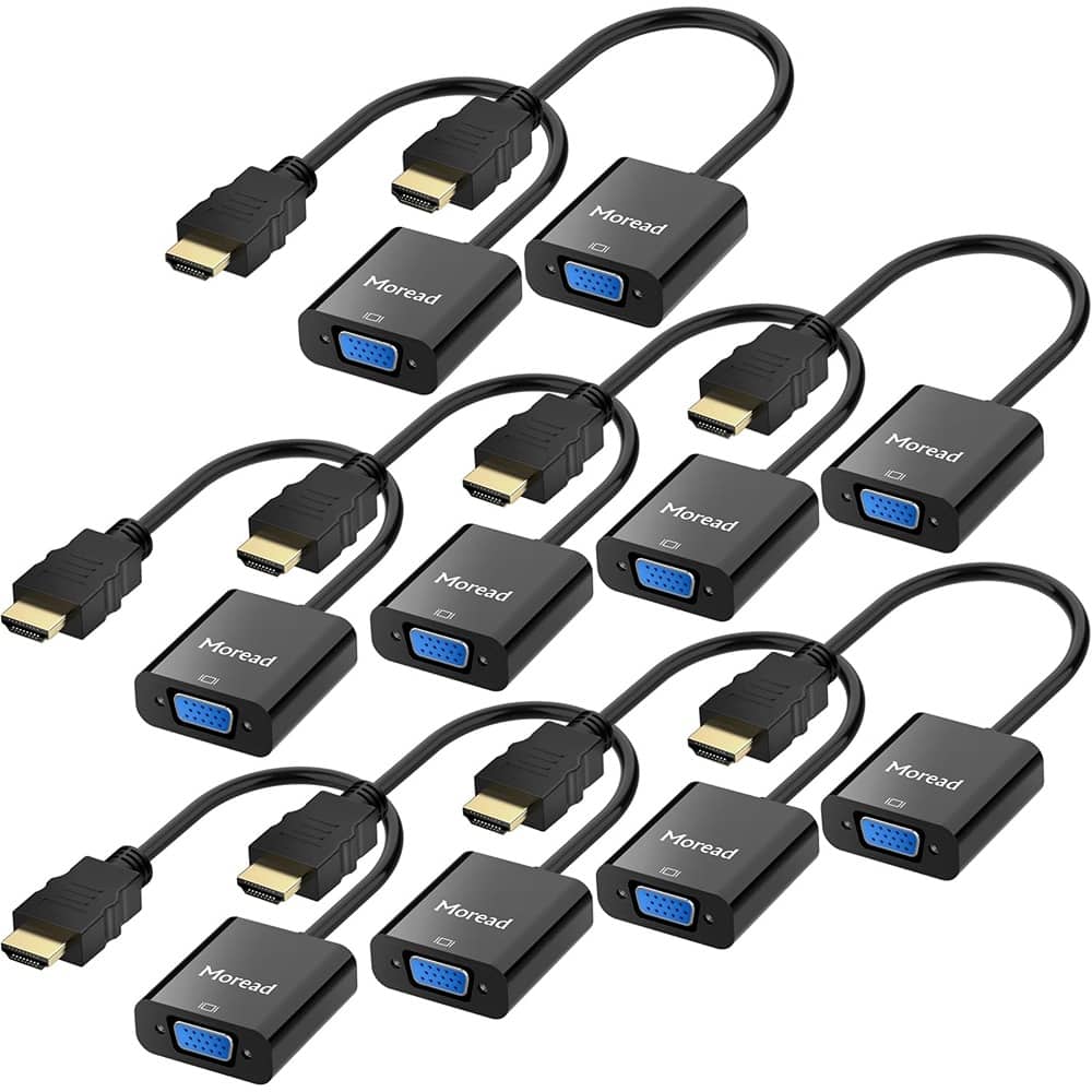 PARKER SLATER - HDMI to VGA Adapter 10-Pack – Gold-Plated, Male to Female, Black