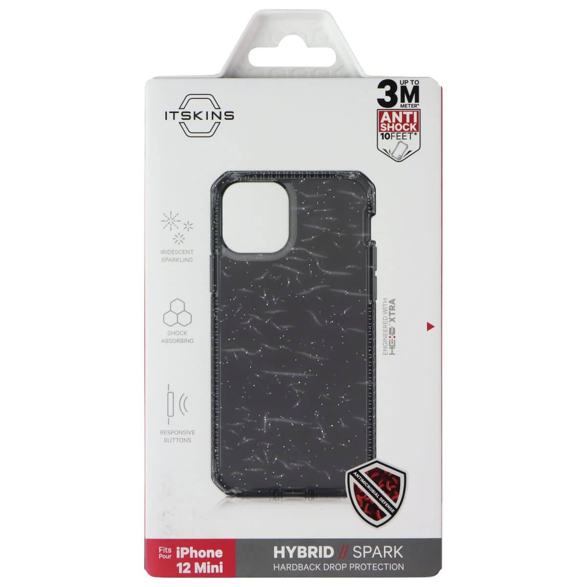 Itskins - Hybrid // Spark Series Case for Apple iPhone 12 Mini - Sparkle Smoke - Black price history on PriceWatchPro