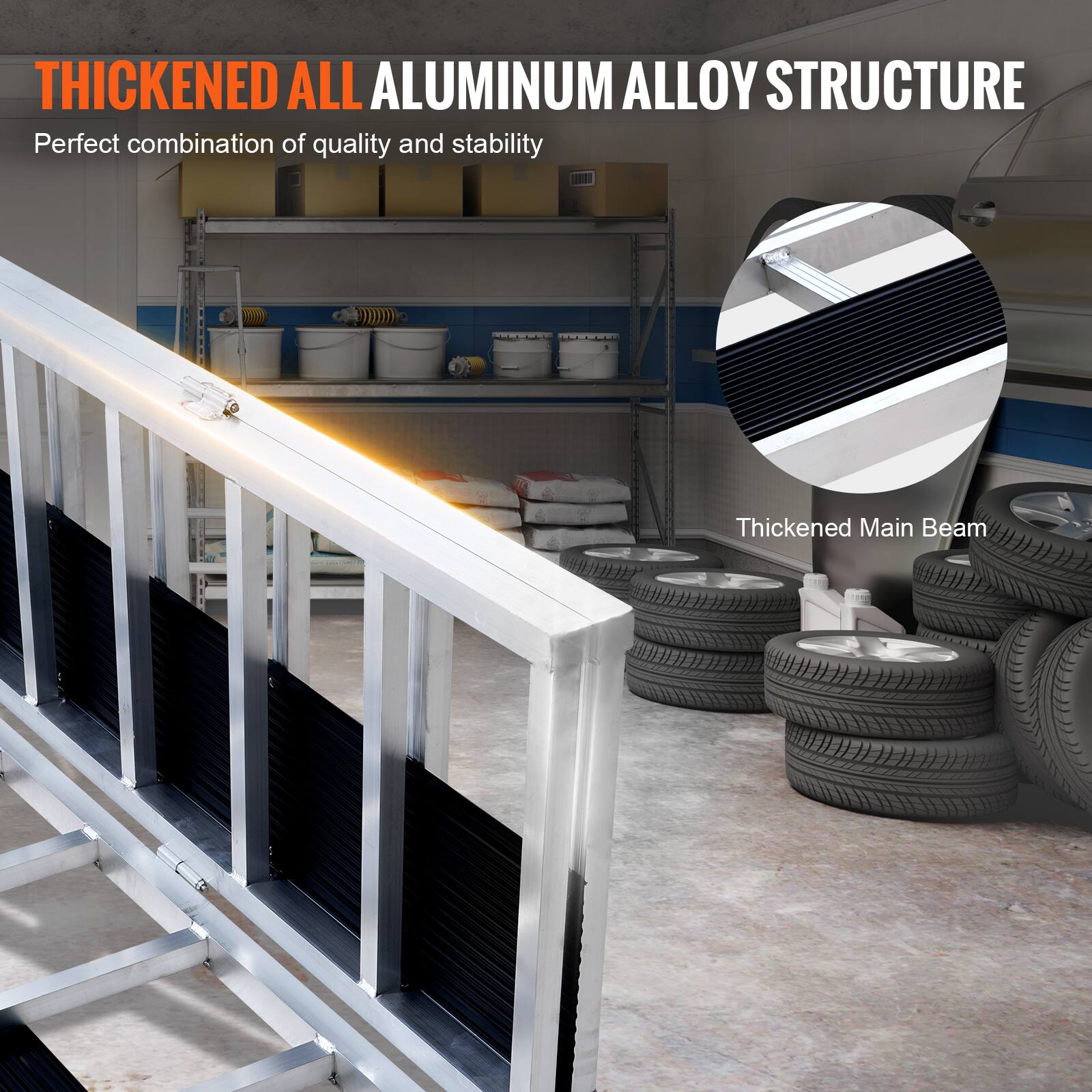 THICKENED ALL ALUMINUM ALLOY STRUCTURE  
Perfect combination of quality and stability  

Thickened Main Beam