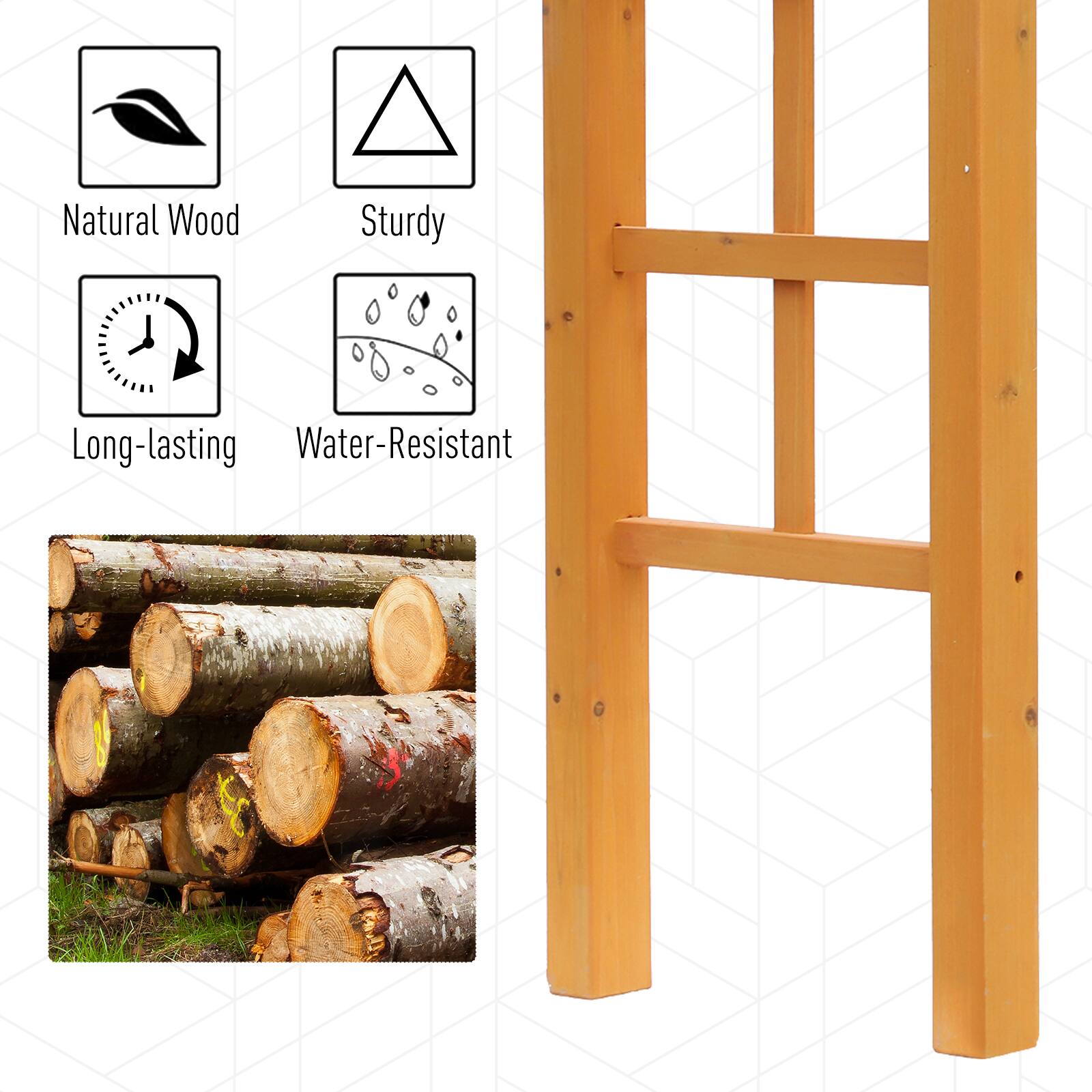 Natural Wood, Sturdy, Long-lasting, Water-Resistant