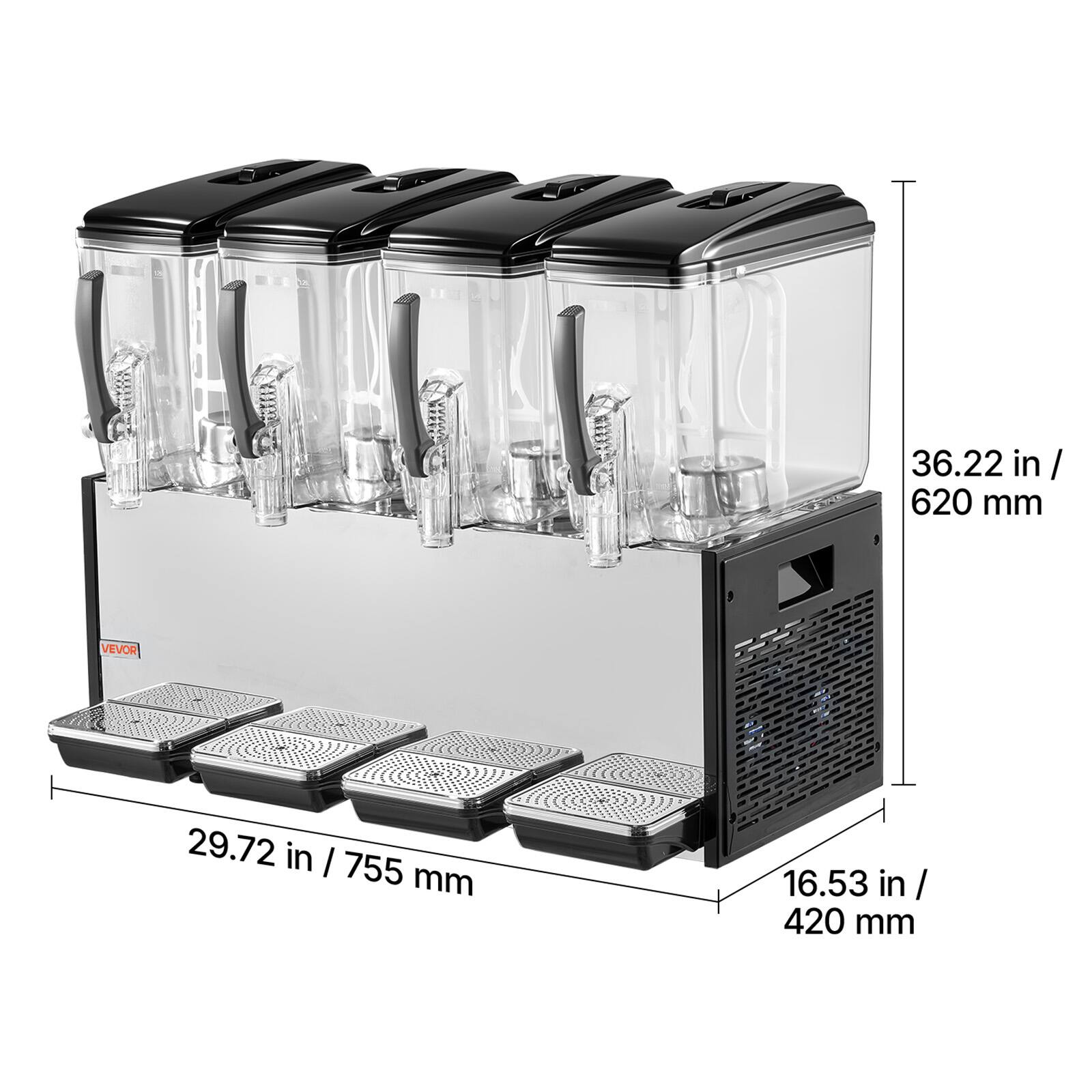 36.22 in / 620 mm  
29.72 in / 755 mm  
16.53 in / 420 mm