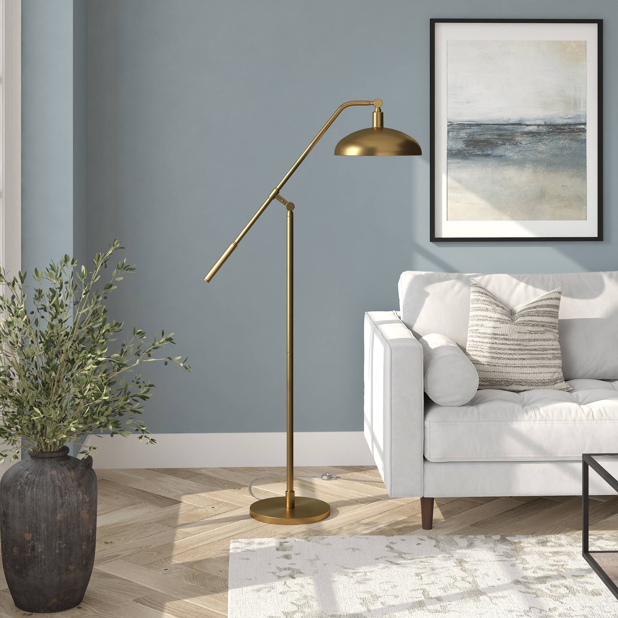 Alt View 12. Hudson&Canal - Devon Floor Lamp - Brass.