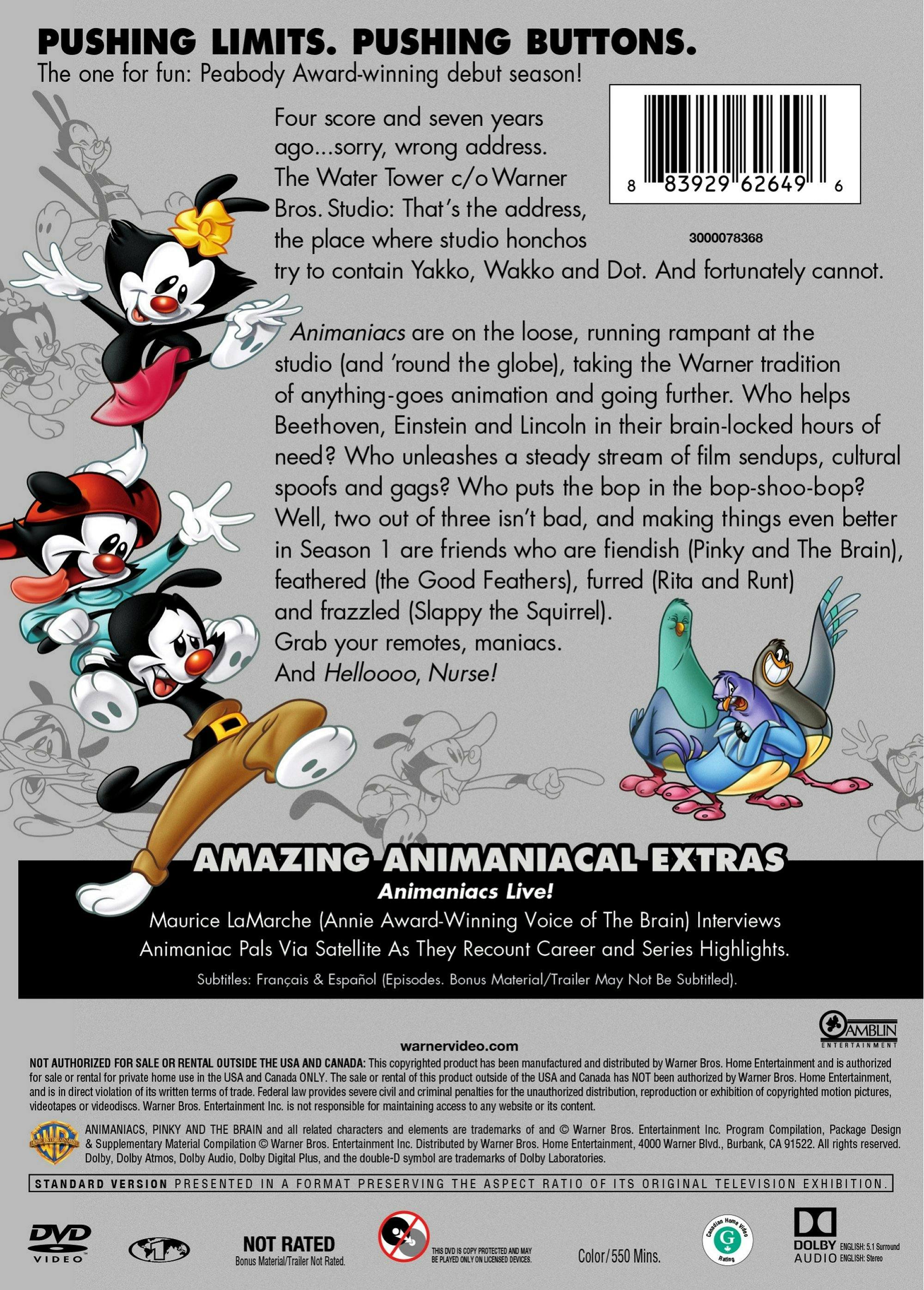 Angle. Steven Spielberg Presents Animaniacs - Volume 1 (Box Set) [DVD].