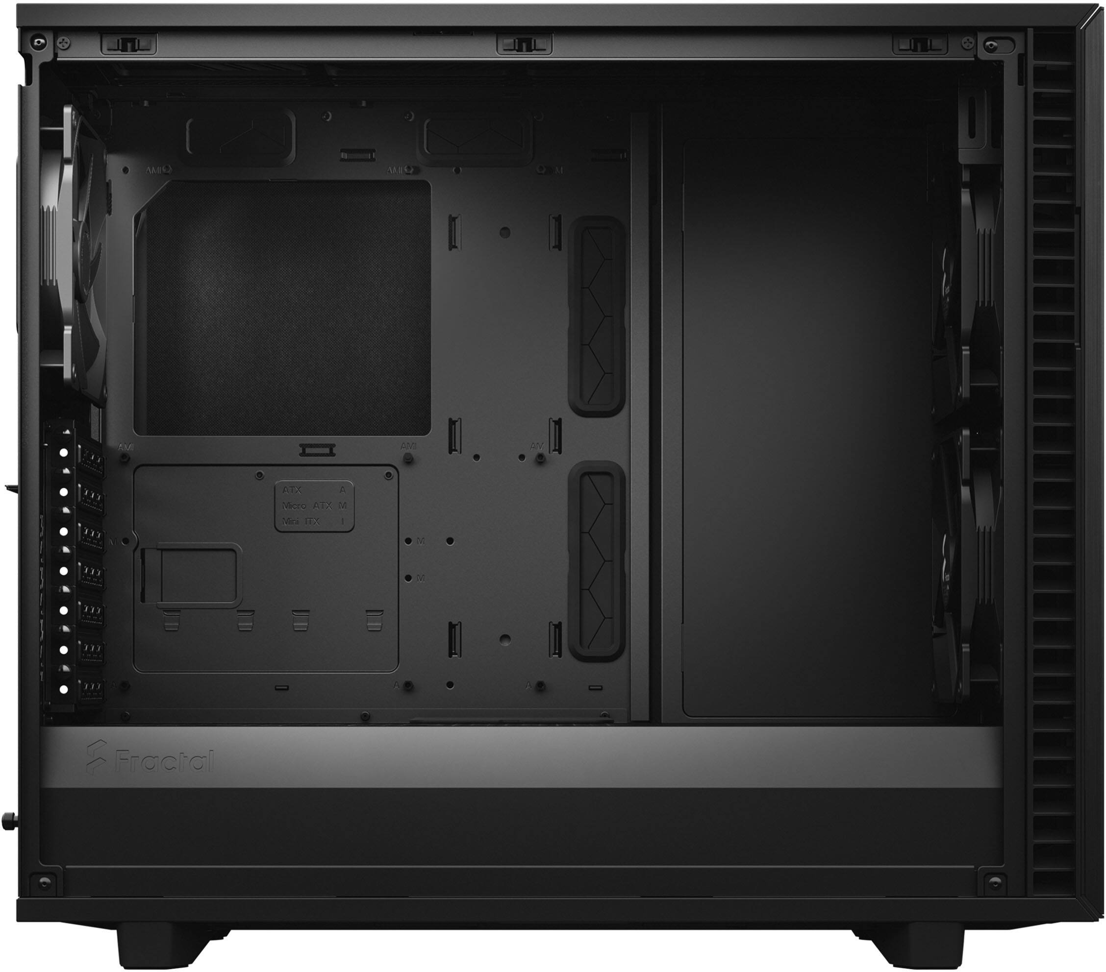 Left. Fractal Design - Fractal Design Define 7 Black Brushed Aluminum/Steel E-ATX Silent Modular Mid Tower PC Case - Black.