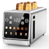 Teendow - Touchscreen Toaster 4 Slice 1400W, Stainless Steel Smart Bread Toaster with 1.5" Wide, 5 Bread Modes, 6 Shade Settings - Black