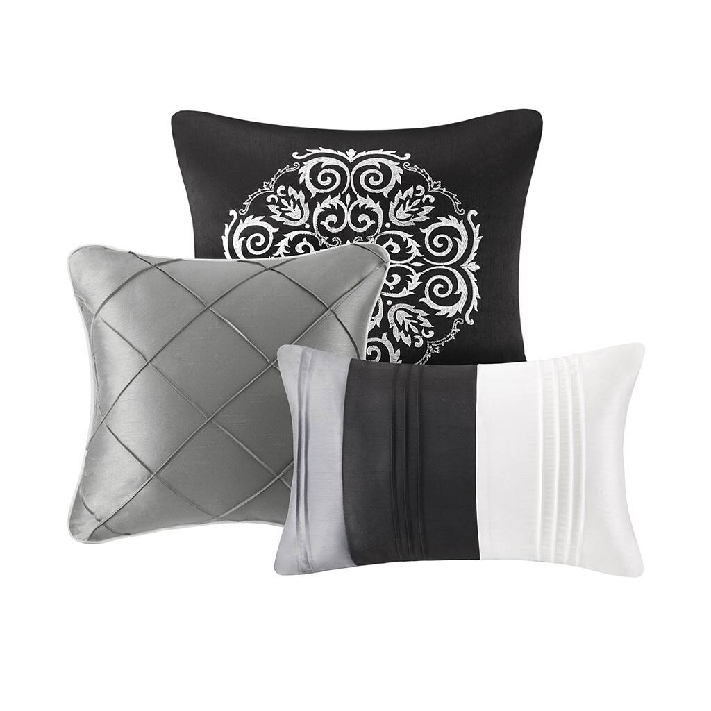 Alt View 3. Gracie Mills - Gracie Mills Madge 7-Piece Traditional Comforter Set - Grey.