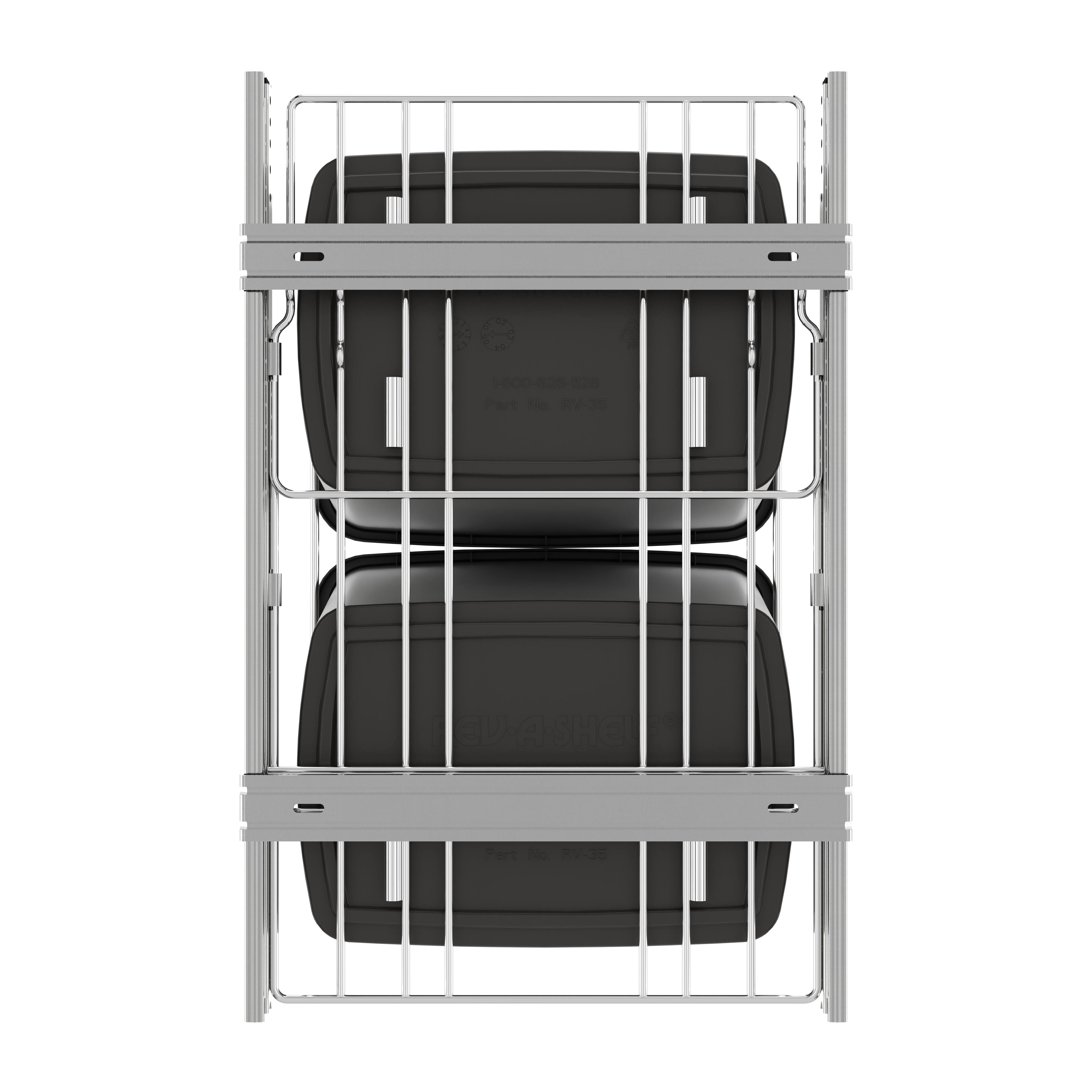 Alt View 7. Rev-A-Shelf - Rev-A-Shelf Double Pullout Trash Can 35 qt. for Kitchen, Gray, RV-18KD-13C-S - Orion Gray.