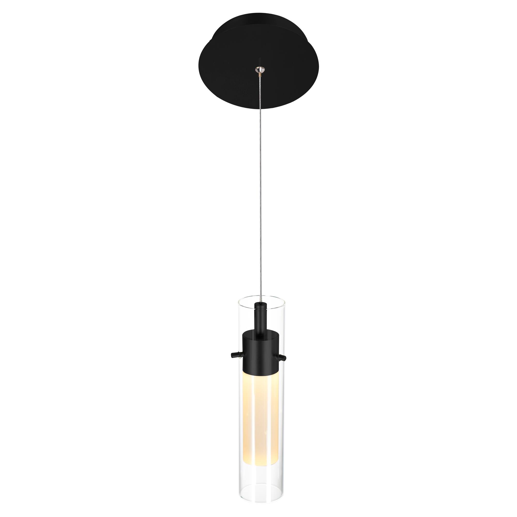 Left. CWI Lighting - Olinda LED Integrated Black Mini Pendant - Black.